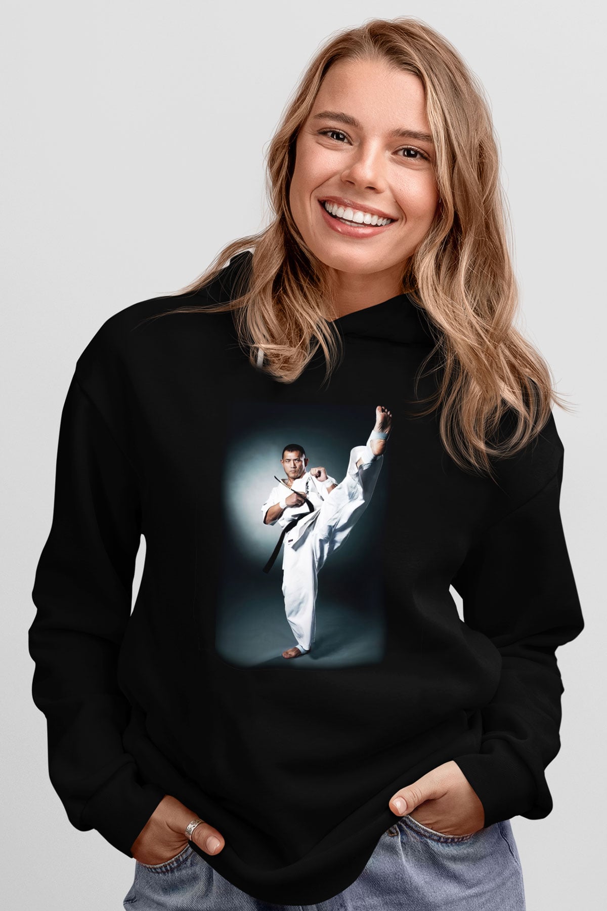 Karate Siyah Unisex Hoodie