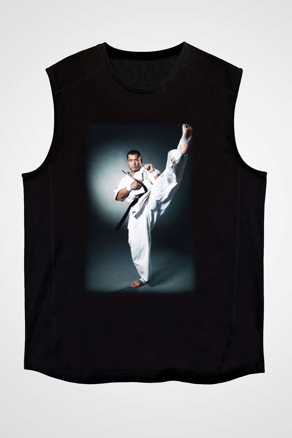 Karate Siyah Unisex Kolsuz Tişört