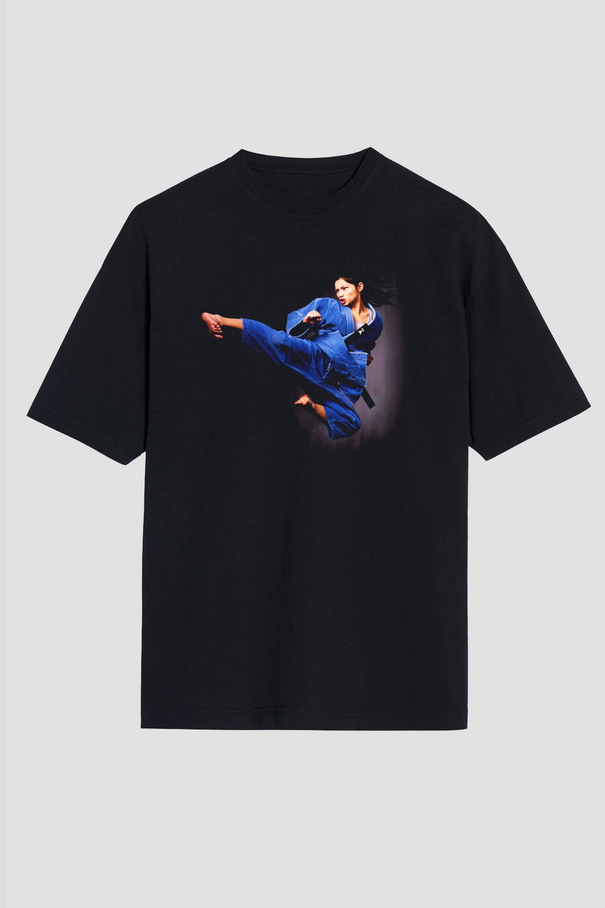 Karate Siyah Unisex Oversize Tişört T-Shirt