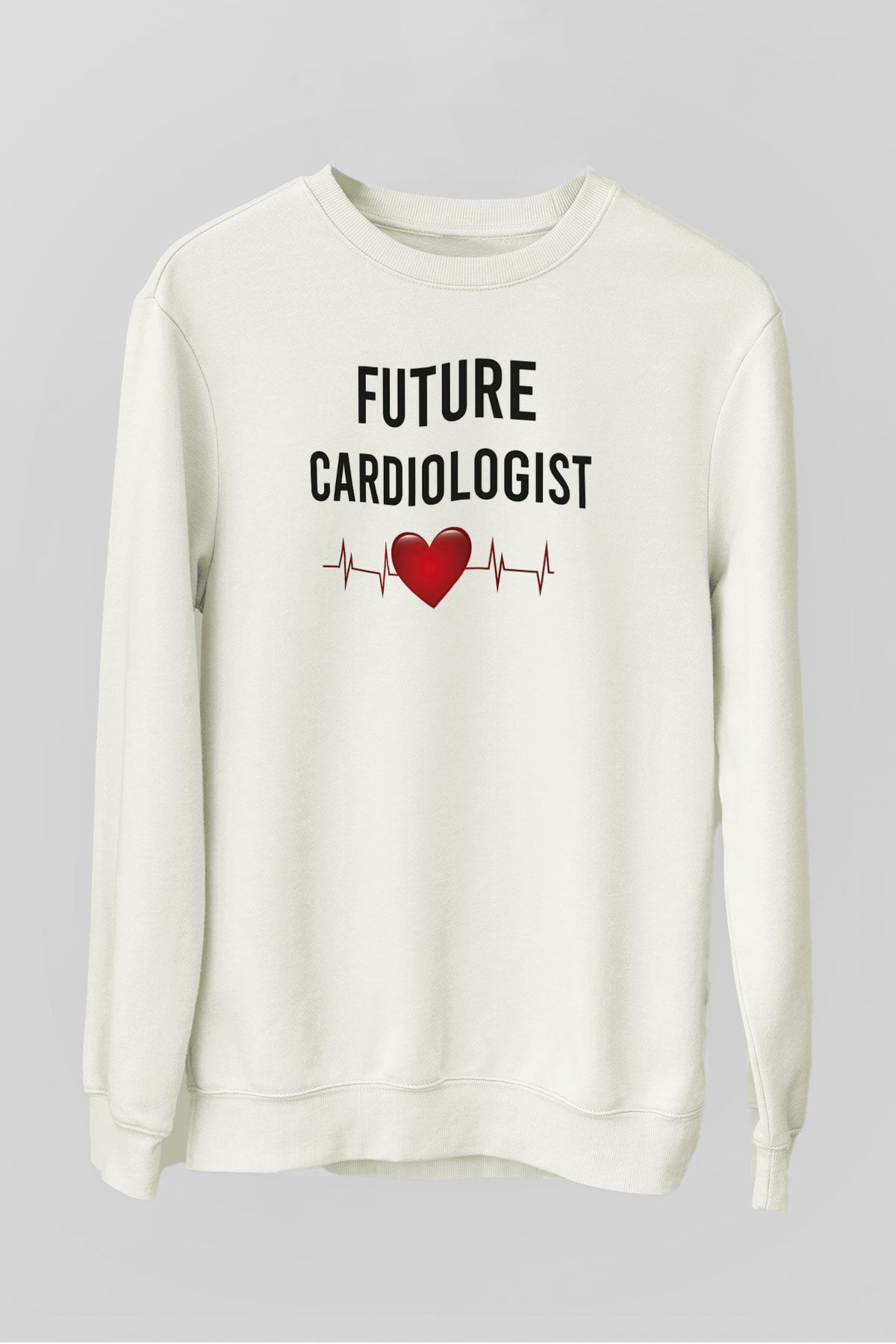 Kardiyolog Beyaz Unisex Sweatshirt