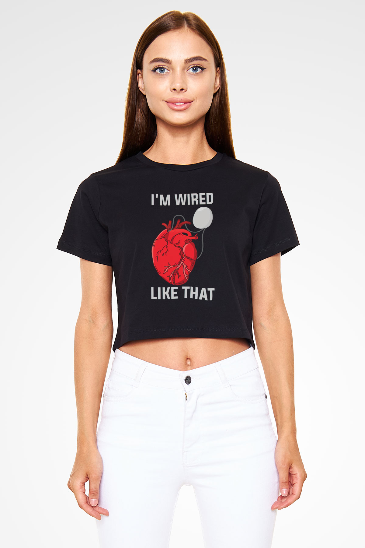 Kardiyolog Siyah  Crop Top Tişört