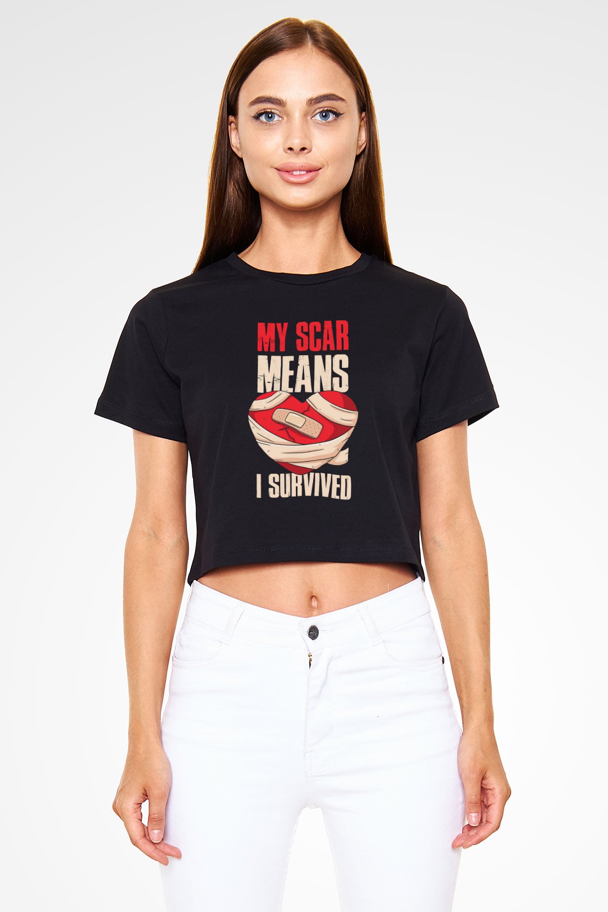 Kardiyolog Siyah  Crop Top Tişört