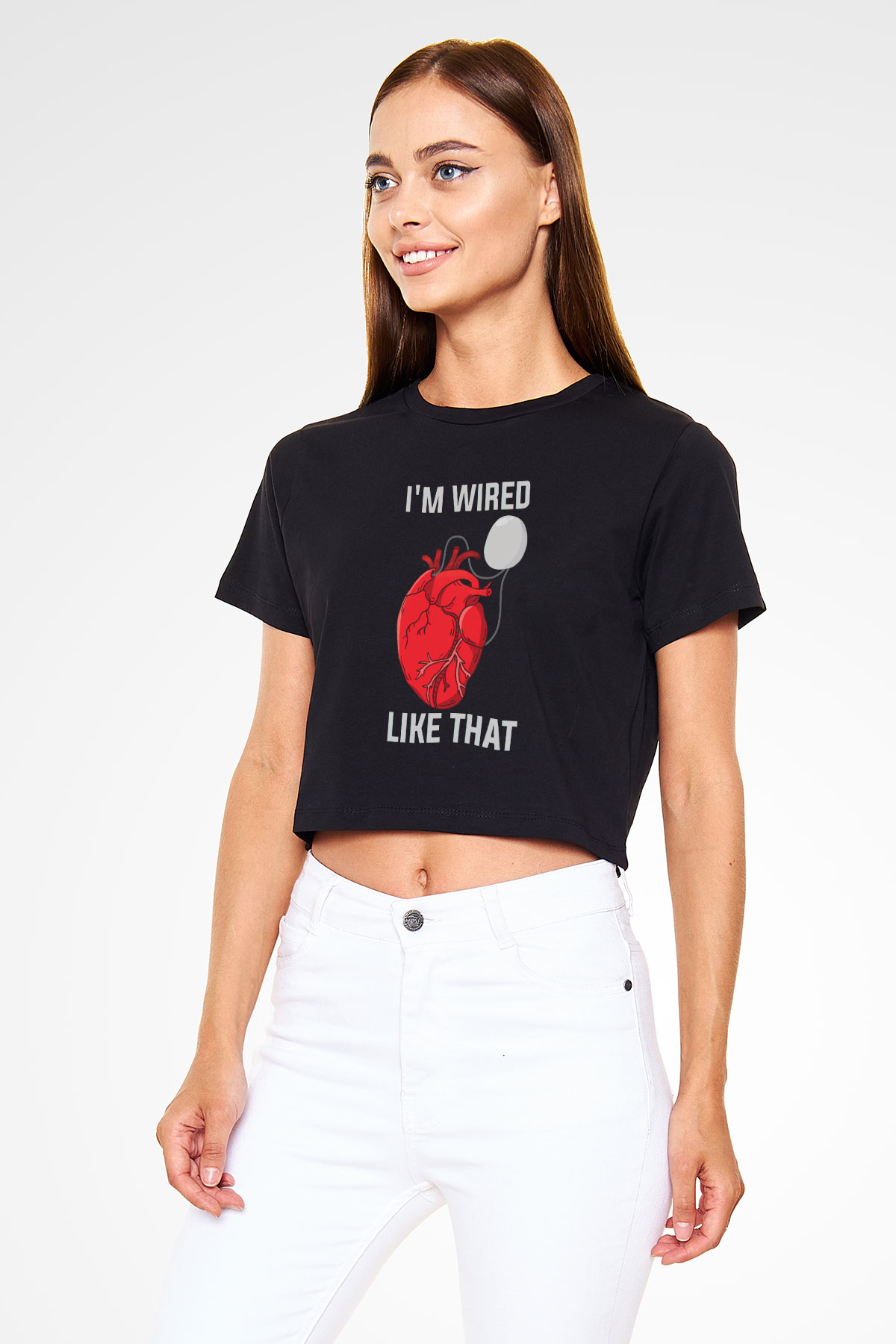 Kardiyolog Siyah  Crop Top Tişört