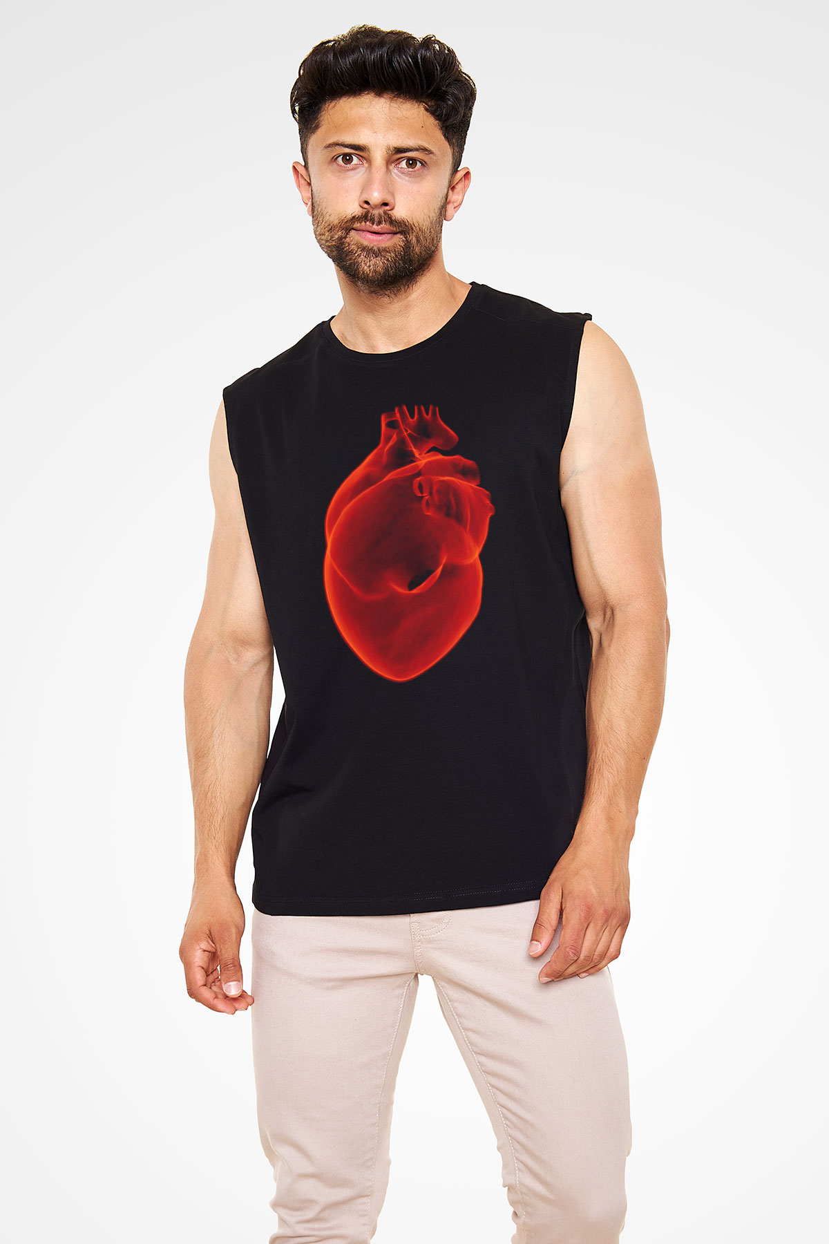 Kardiyolog Siyah Unisex Kolsuz Tişört