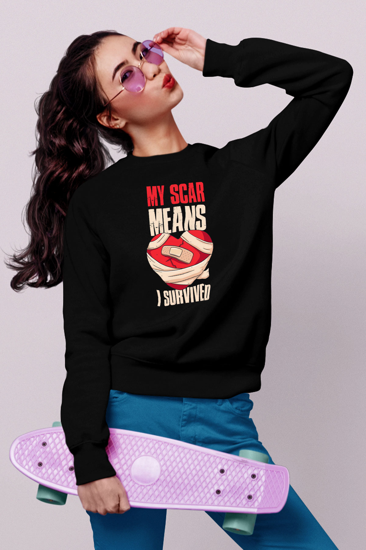 Kardiyolog Siyah Unisex Sweatshirt