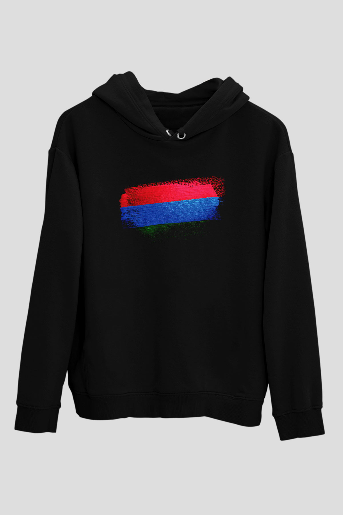 Karelya Cumhuriyeti - Karelia Bayrağı Baskılı Unisex Siyah Kapüşonlu Sweatshirt