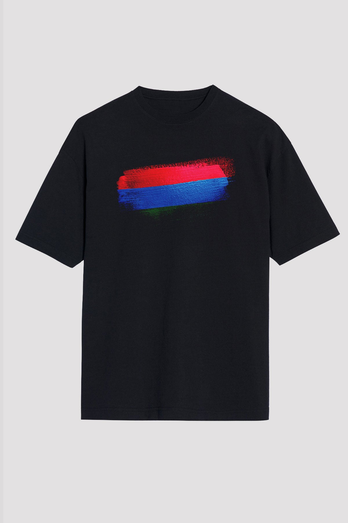 Karelya Cumhuriyeti - Karelia Bayrağı Baskılı Unisex Siyah Oversize Tişört