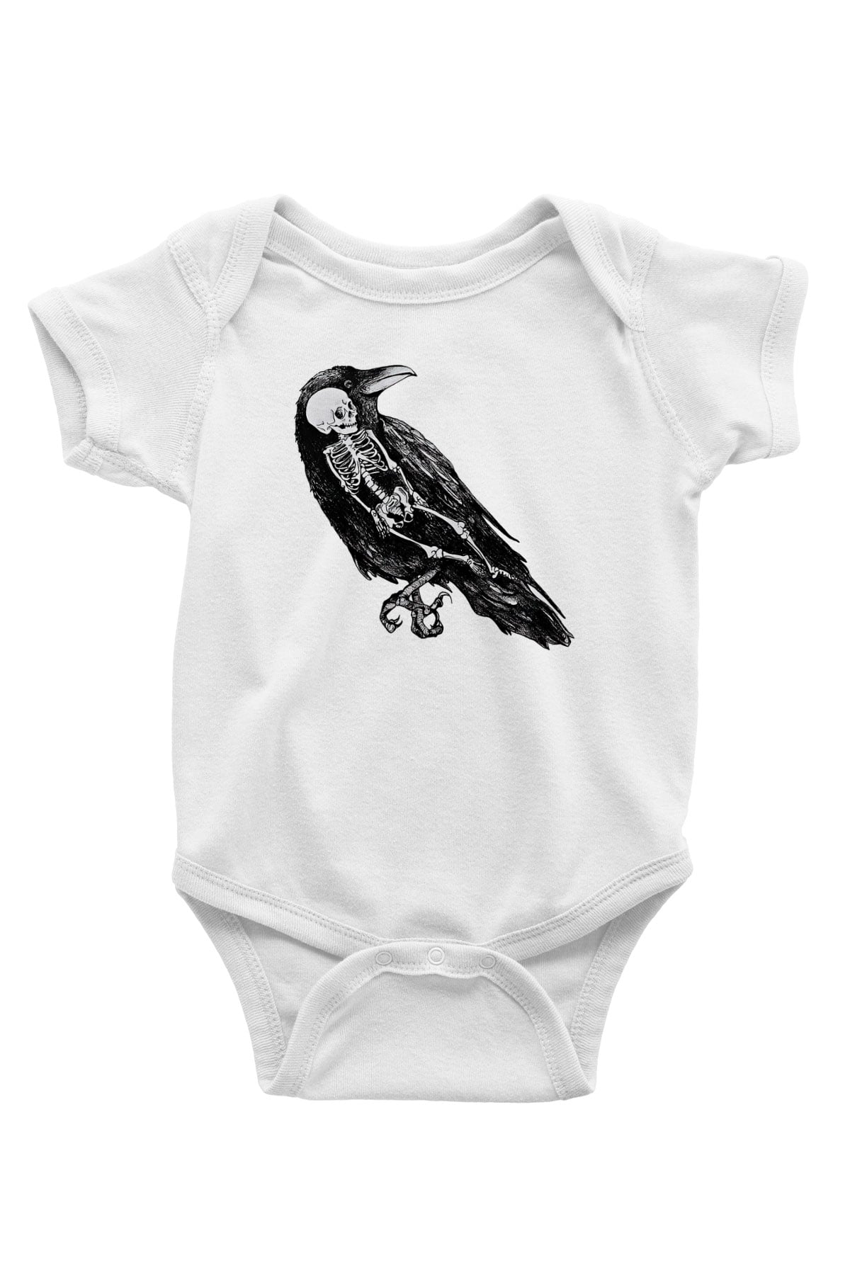 Karga Baskılı Beyaz Unisex Bebek Body - Zıbın