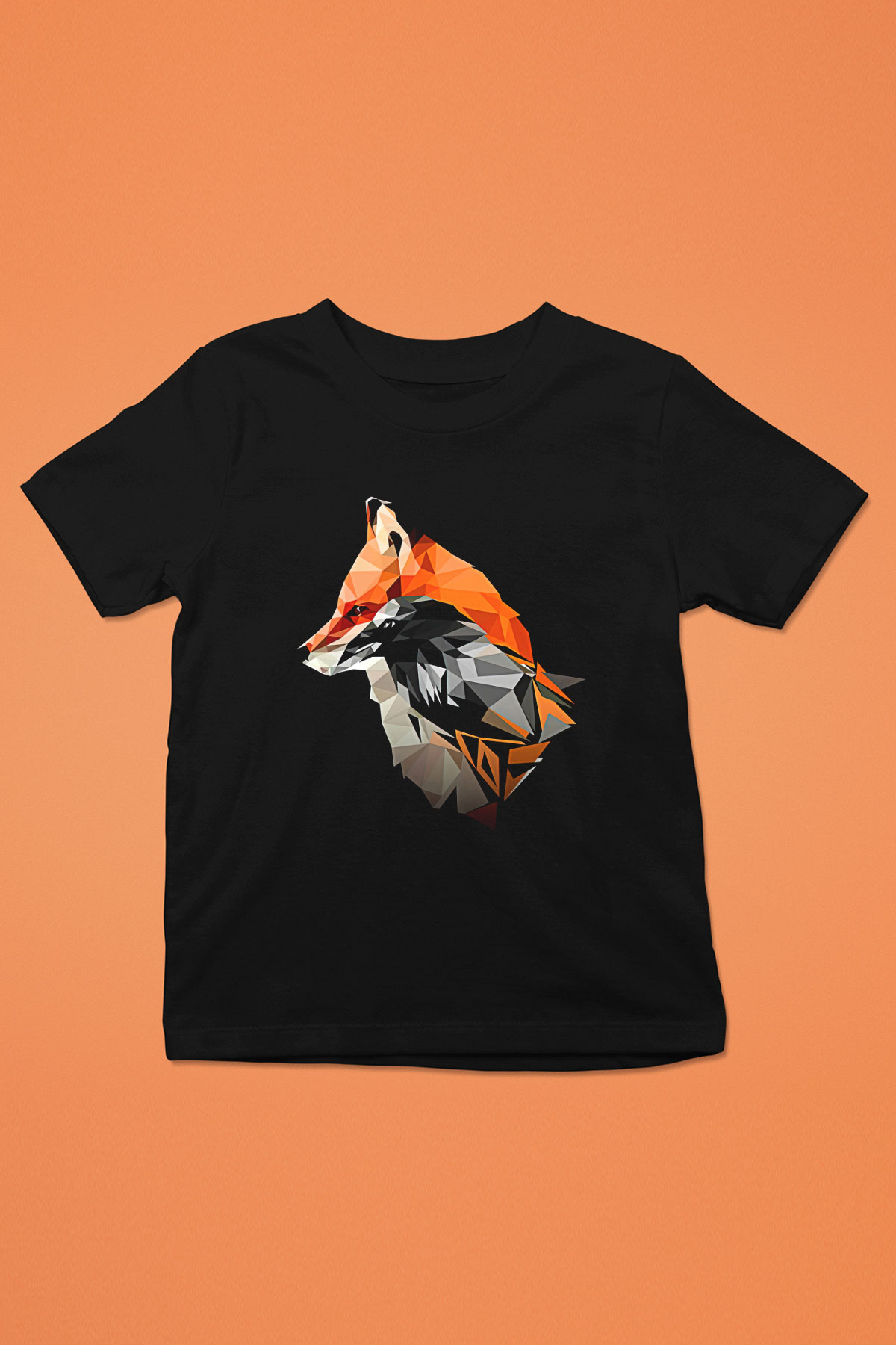 Karga Baskılı Unisex Siyah Çocuk Tişört - Tshirt