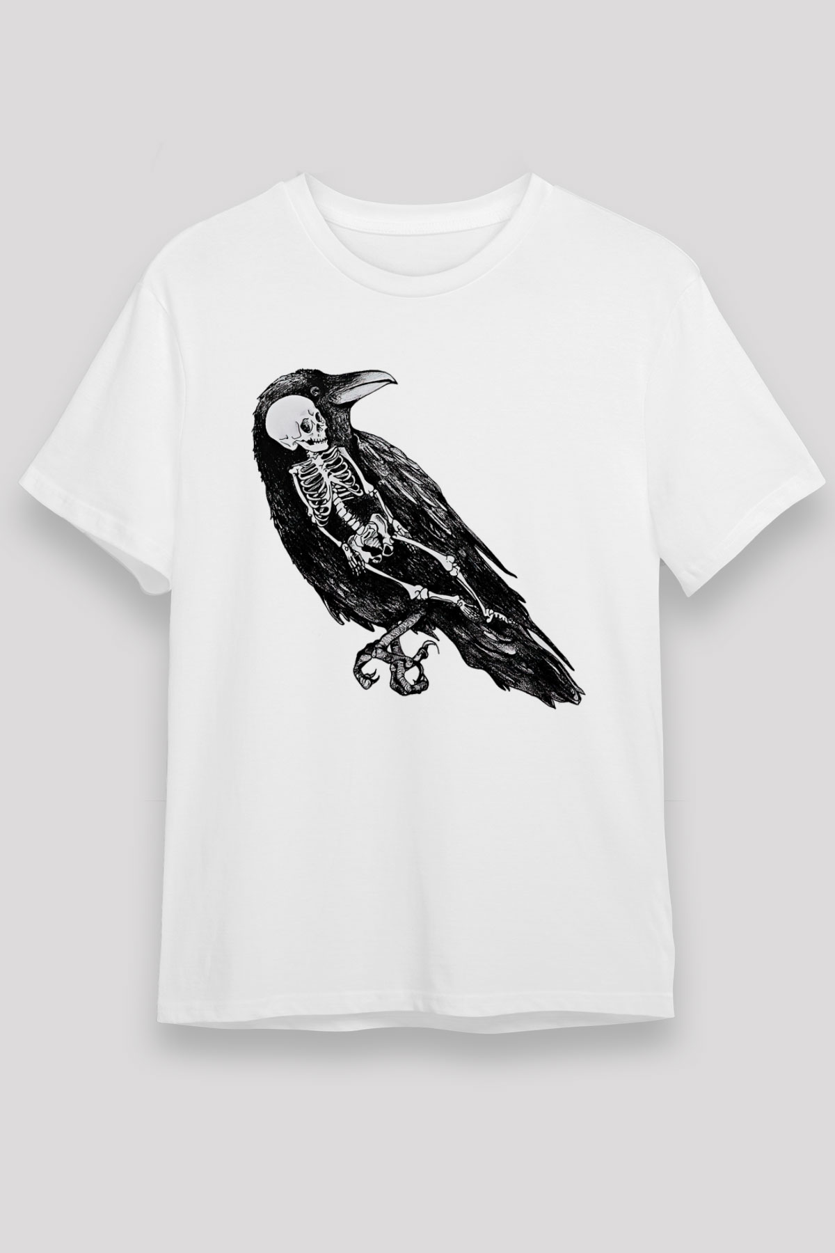 Karga Unisex Baskılı Beyaz Tişört - Tshirt