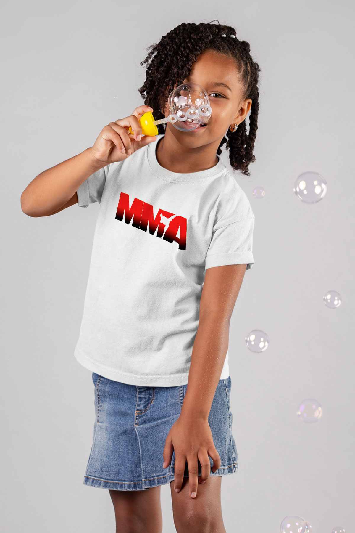Karma dövüş sanatları Beyaz Unisex Çocuk Tişört