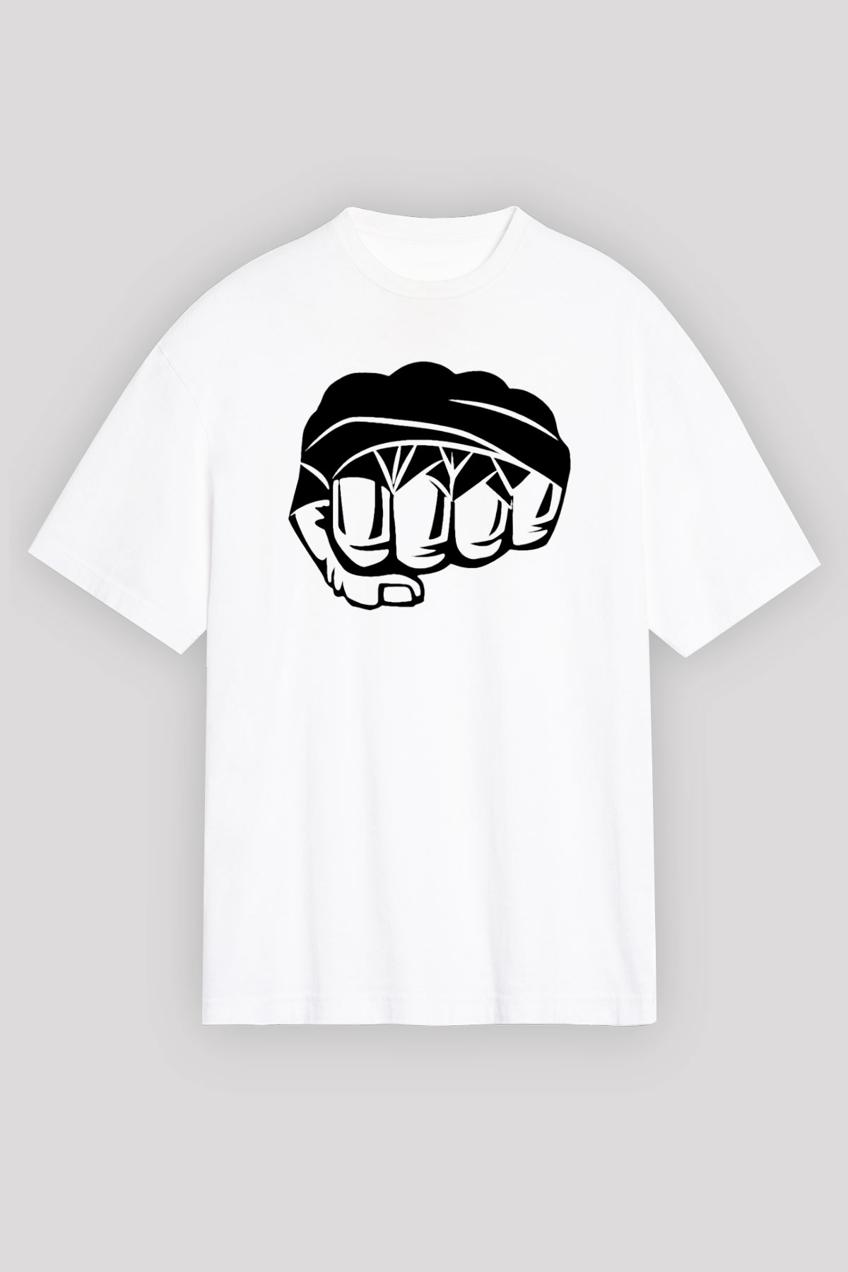 Karma dövüş sanatları Beyaz Unisex Oversize Tişört T-Shirt
