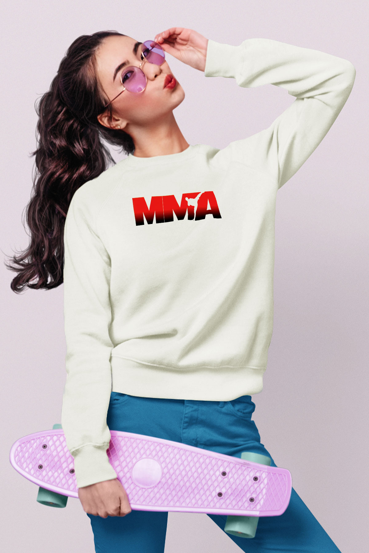 Karma dövüş sanatları Beyaz Unisex Sweatshirt