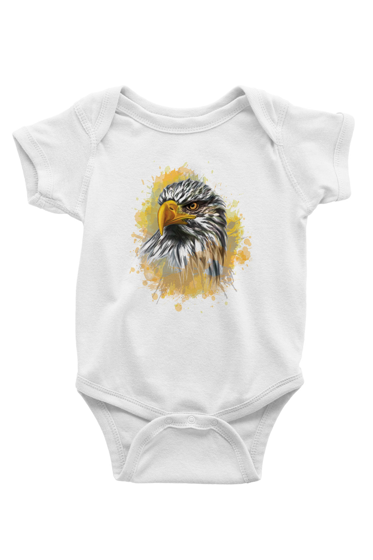 Kartal Baskılı Beyaz Unisex Bebek Body - Zıbın