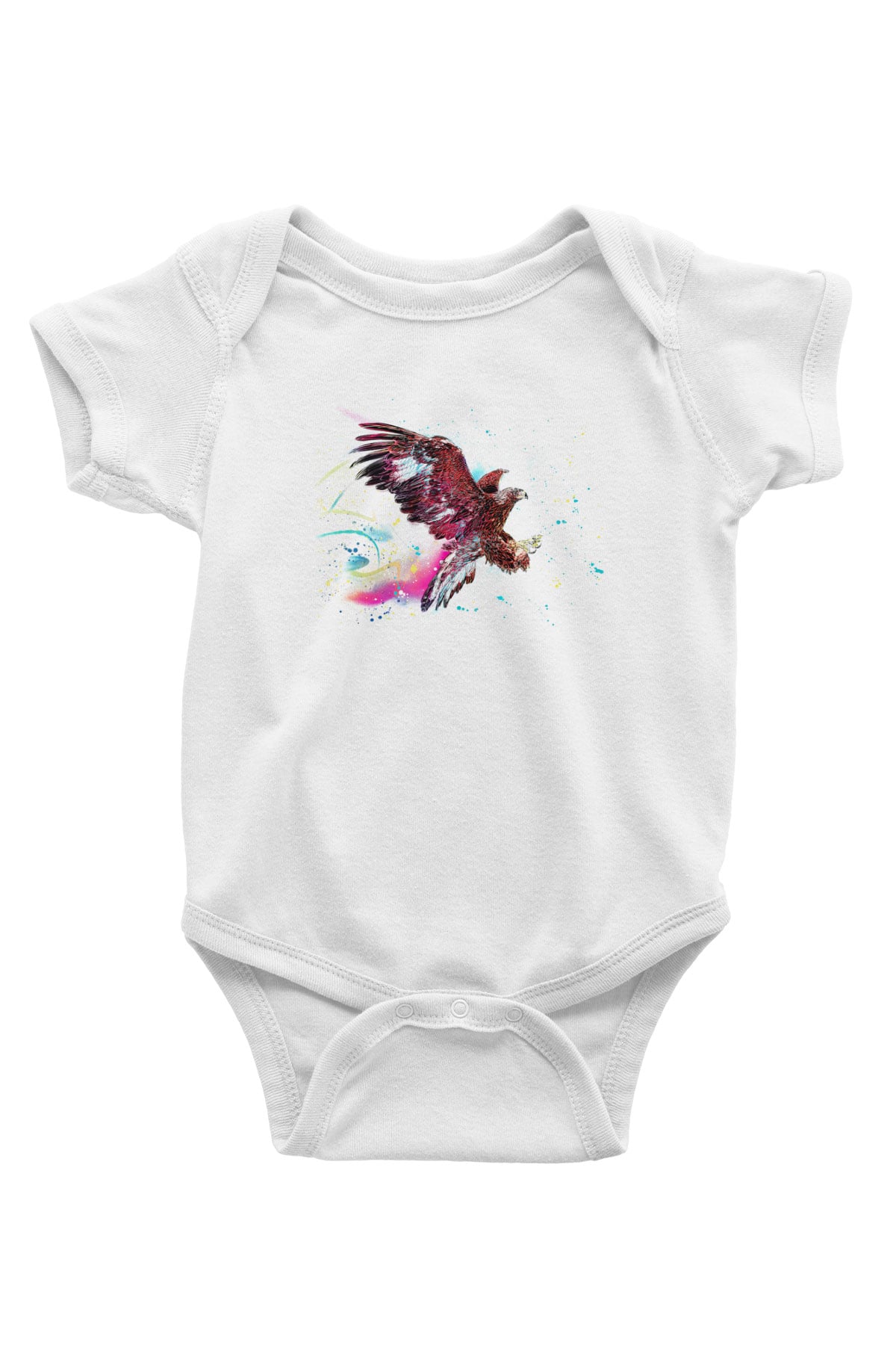 Kartal Baskılı Beyaz Unisex Bebek Body - Zıbın