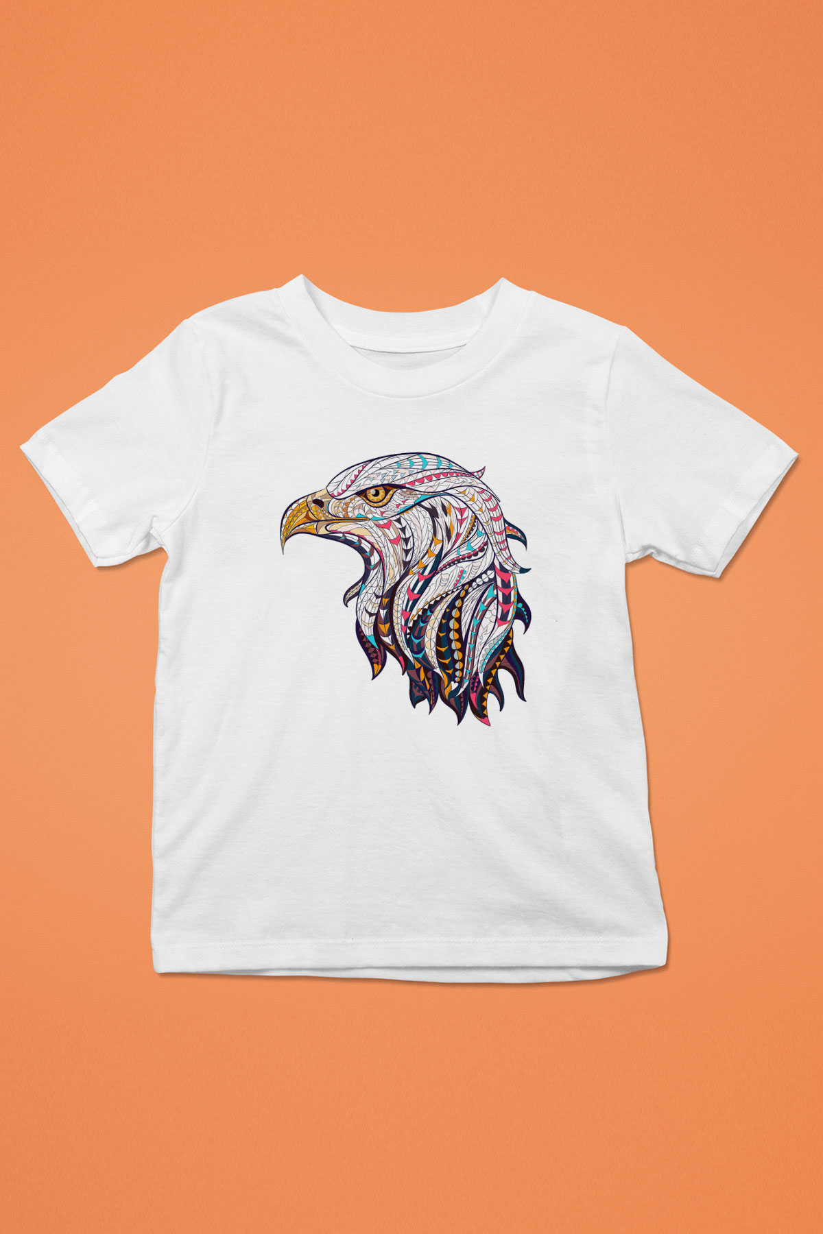 Kartal Baskılı Beyaz Unisex Çocuk Tişört