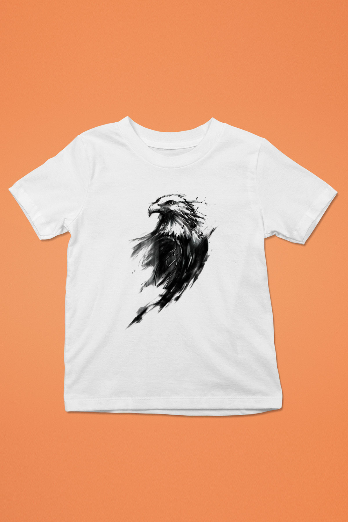 Kartal Baskılı Beyaz Unisex Çocuk Tişört