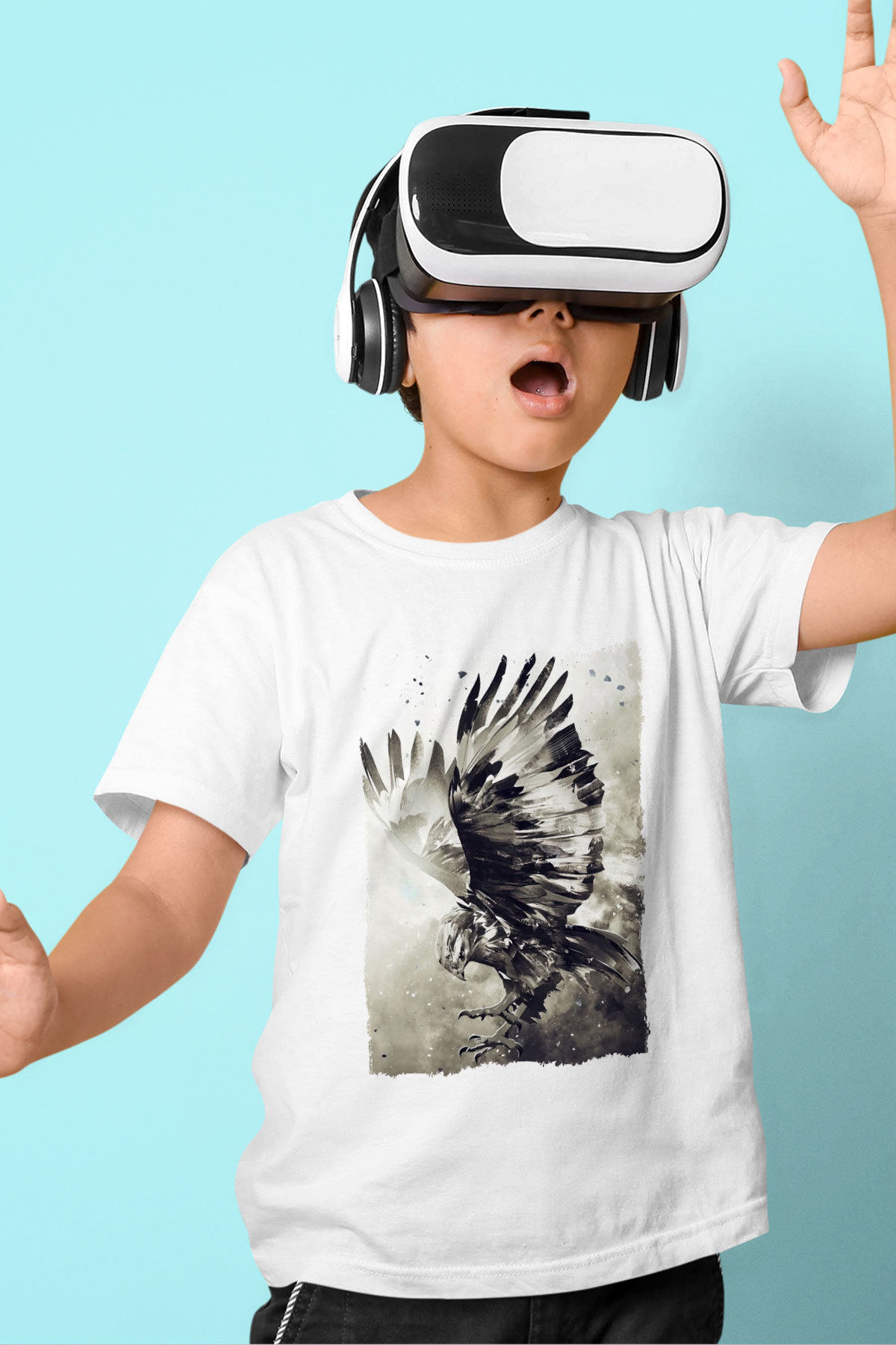 Kartal Beyaz Unisex Çocuk Tişört