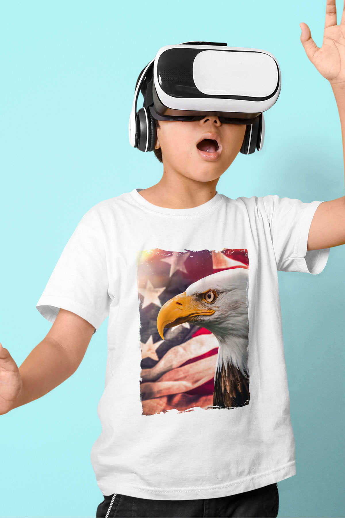 Kartal Beyaz Unisex Çocuk Tişört