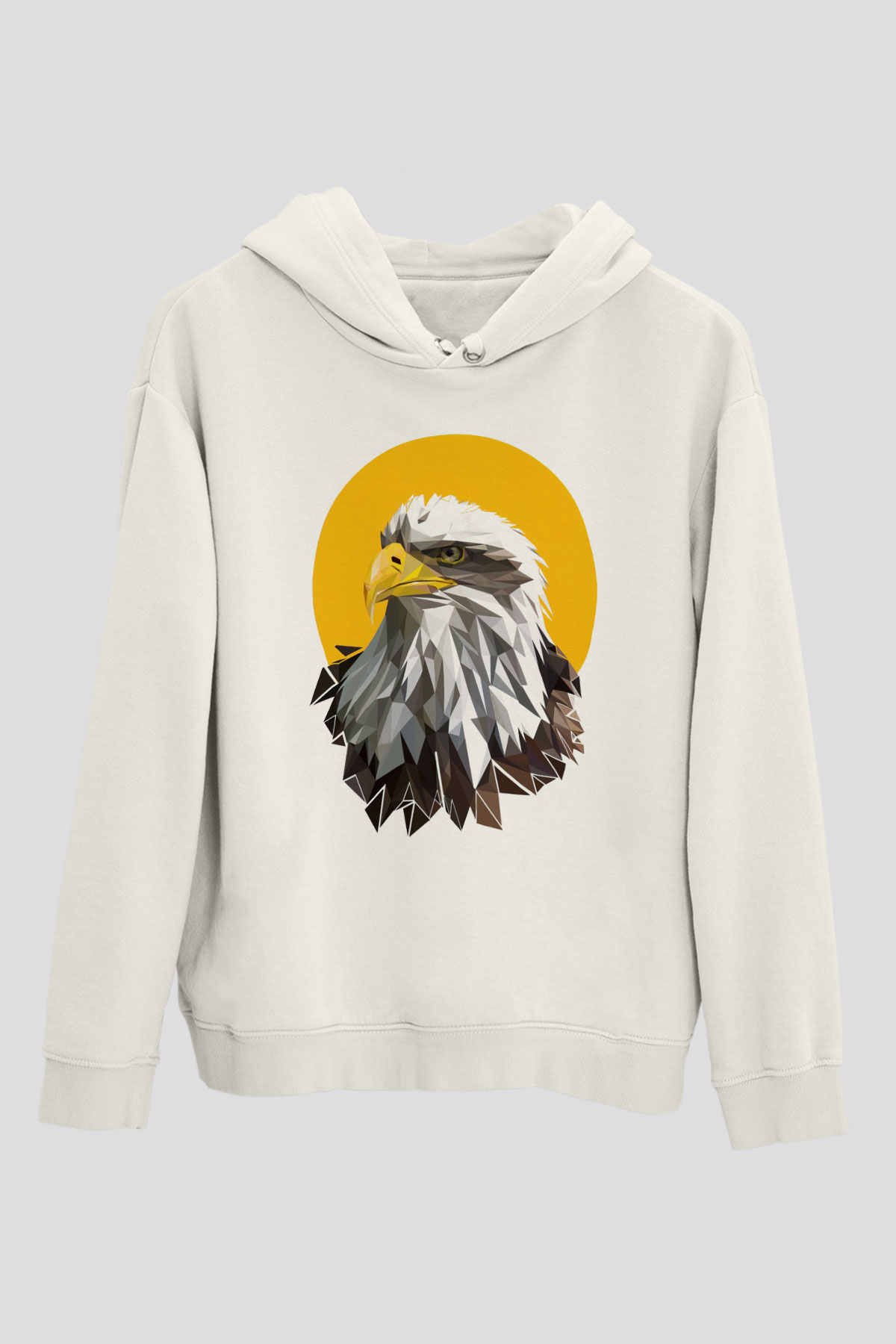 Kartal Beyaz Unisex Hoodie