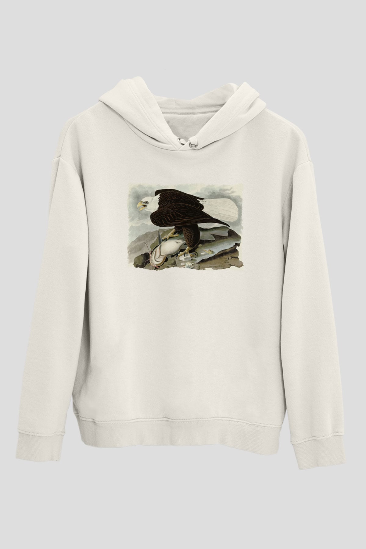 Kartal Beyaz Unisex Hoodie