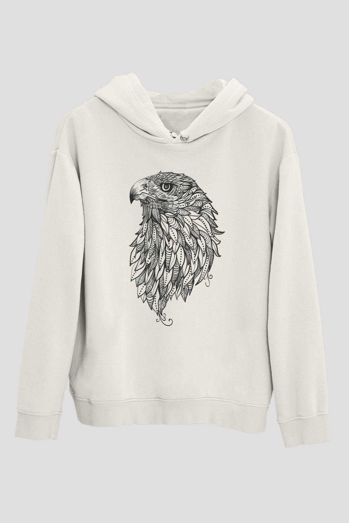 Kartal Beyaz Unisex Hoodie
