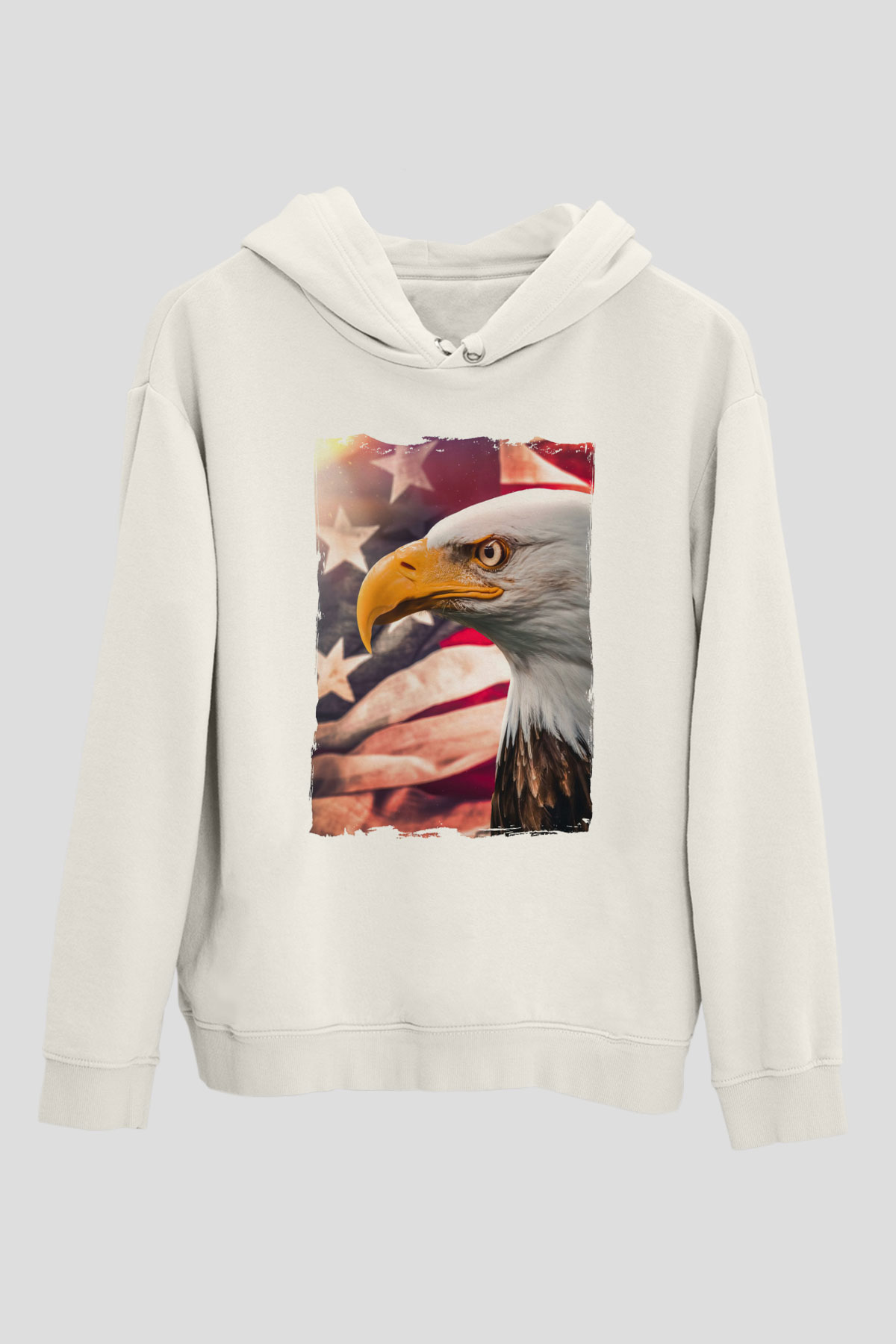 Kartal Beyaz Unisex Hoodie