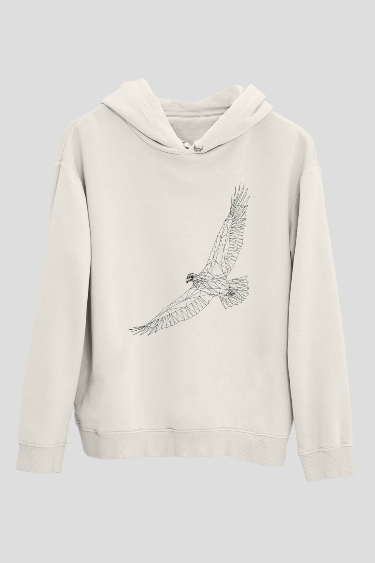 Kartal Beyaz Unisex Hoodie