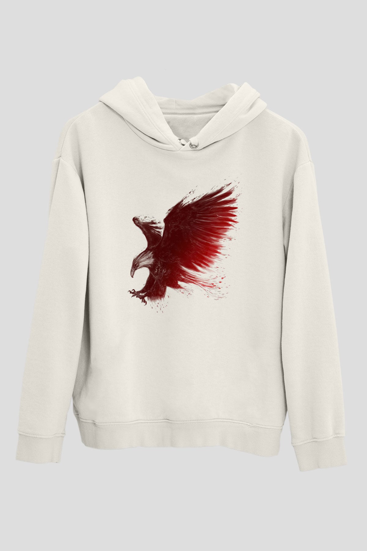 Kartal Beyaz Unisex Hoodie