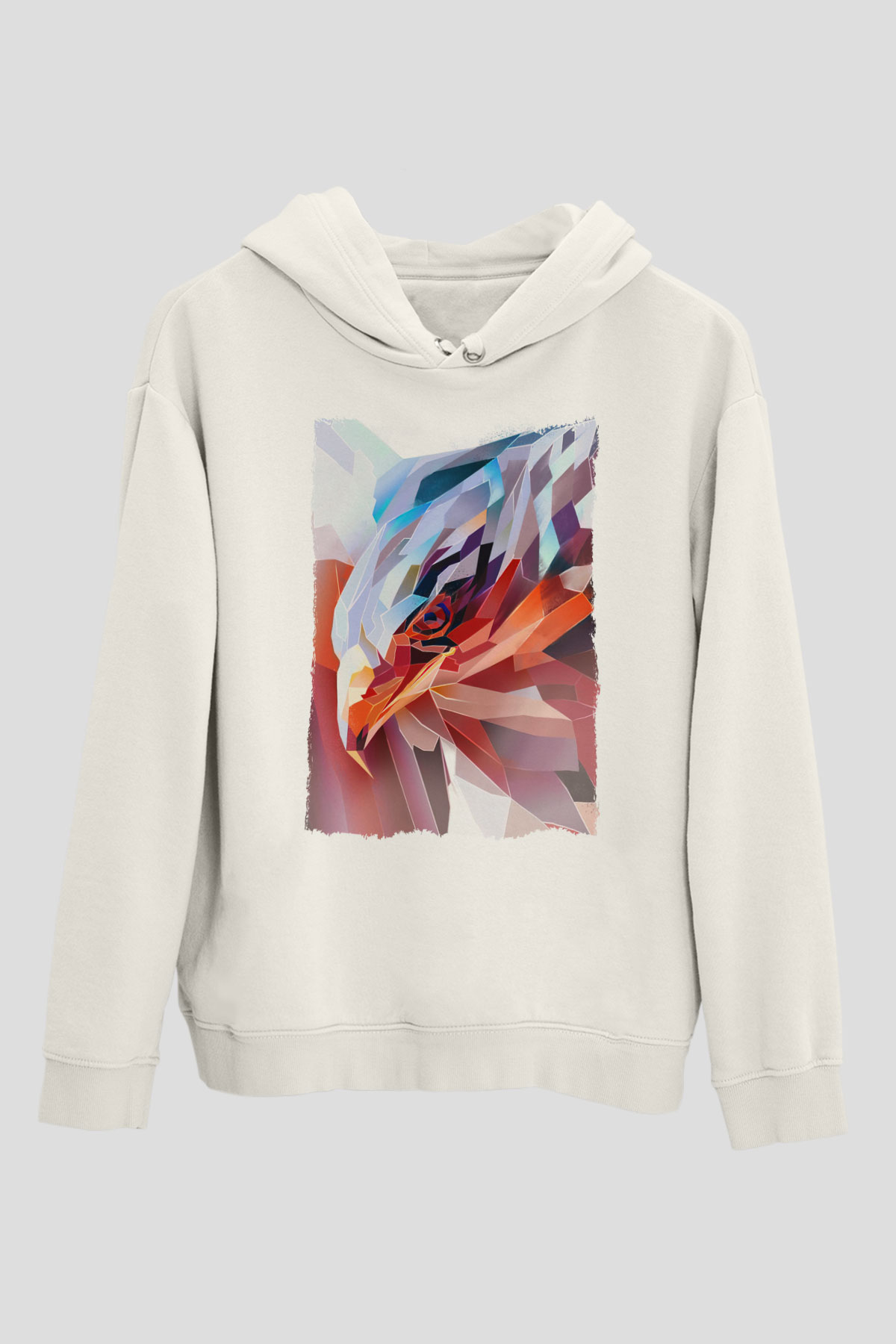 Kartal Beyaz Unisex Hoodie