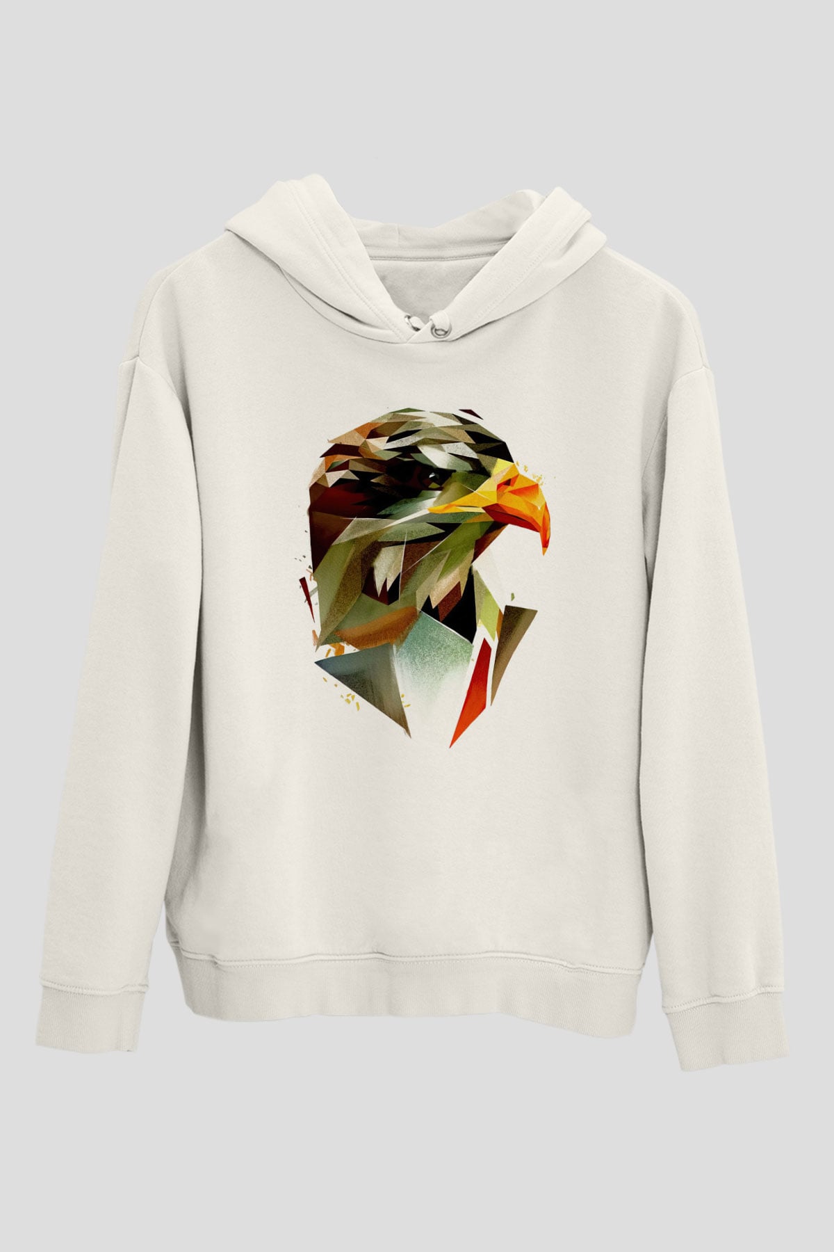 Kartal Beyaz Unisex Hoodie