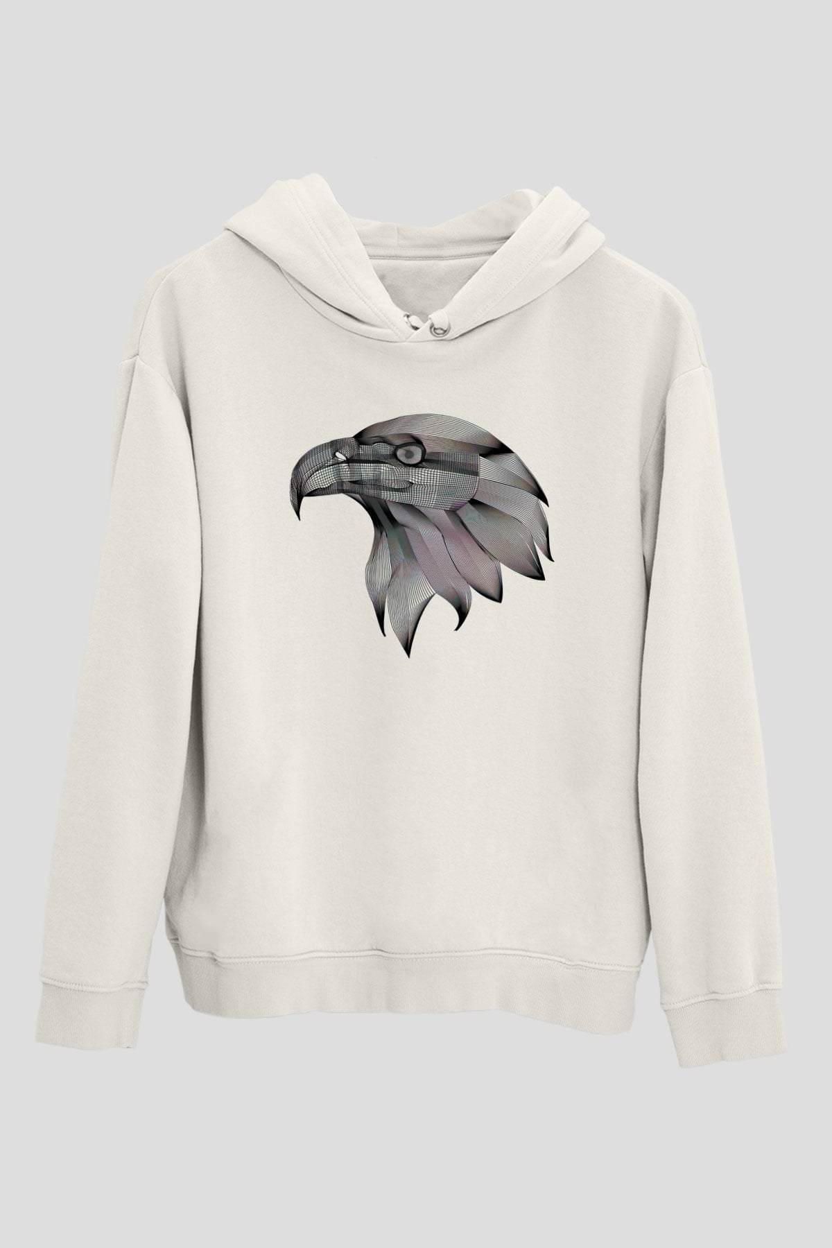 Kartal Beyaz Unisex Hoodie