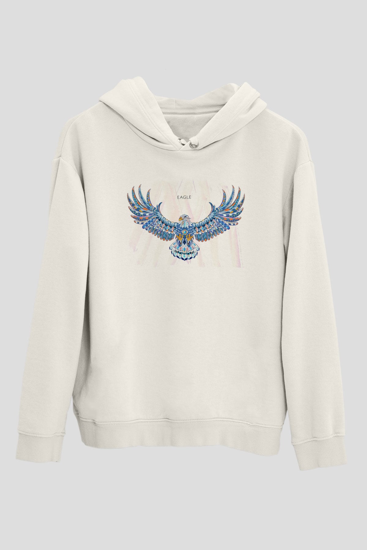 Kartal Beyaz Unisex Hoodie
