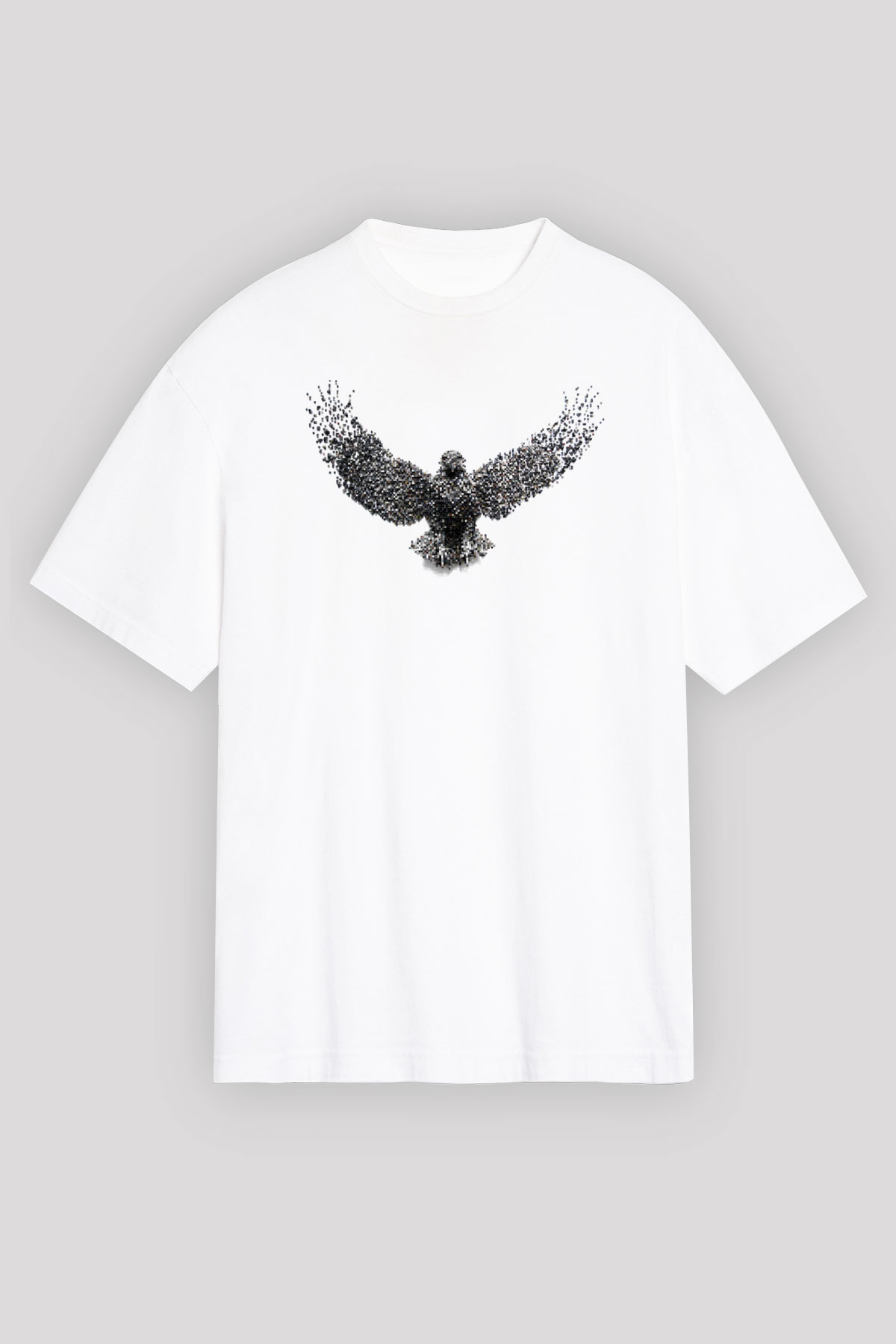 Kartal Beyaz Unisex Oversize Tişört T-Shirt