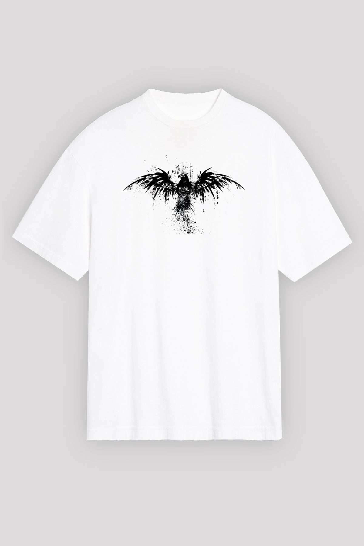 Kartal Beyaz Unisex Oversize Tişört T-Shirt