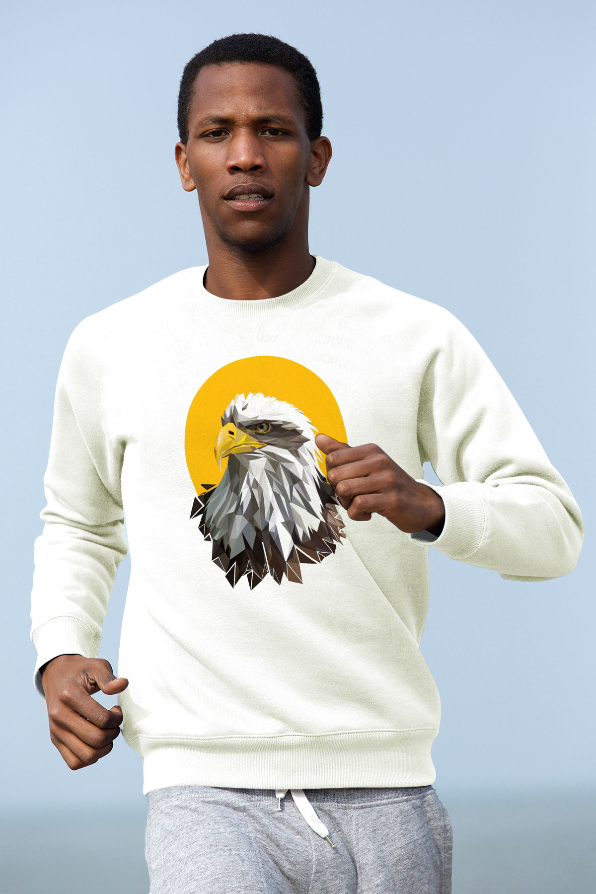Kartal Beyaz Unisex Sweatshirt