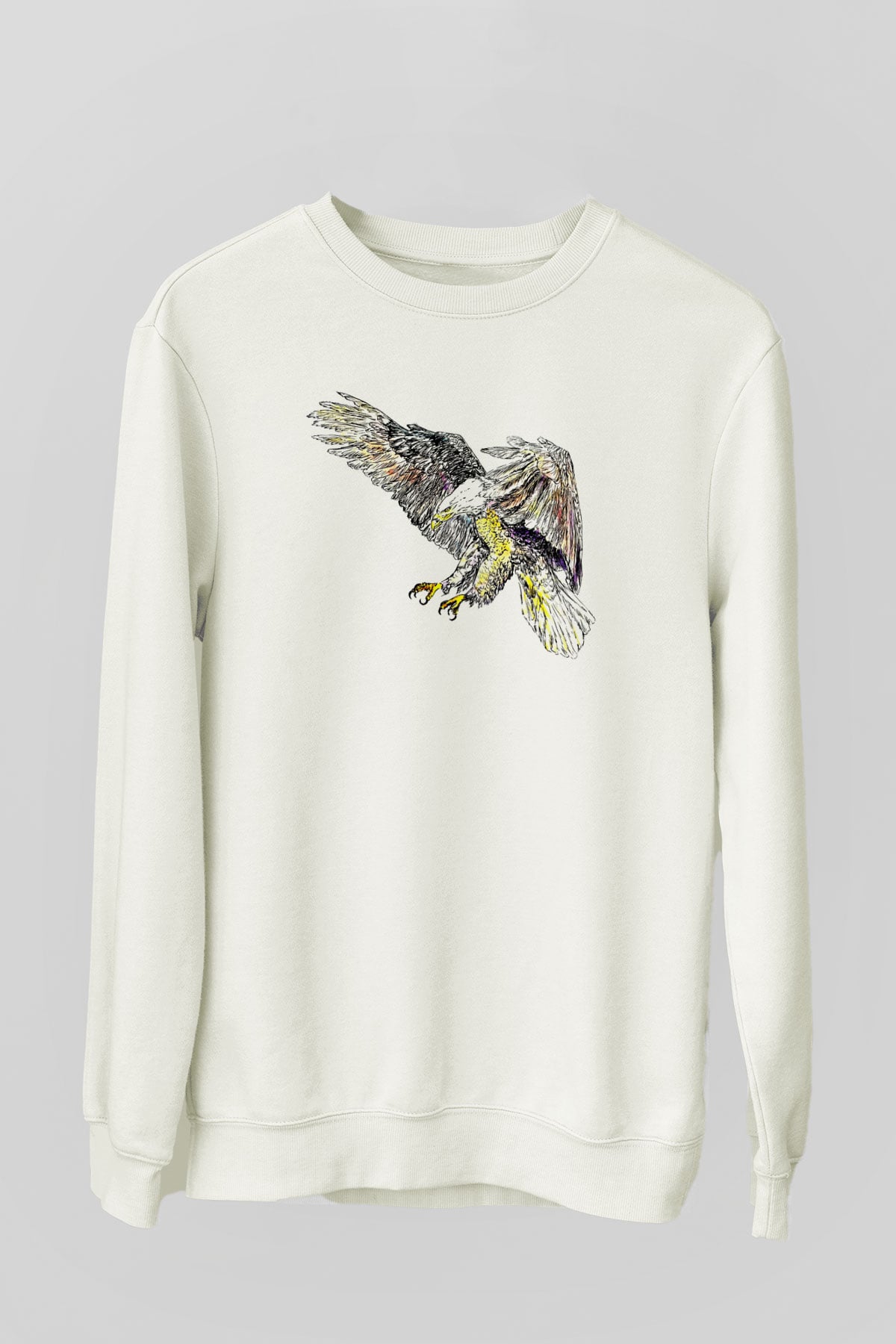 Kartal Beyaz Unisex Sweatshirt