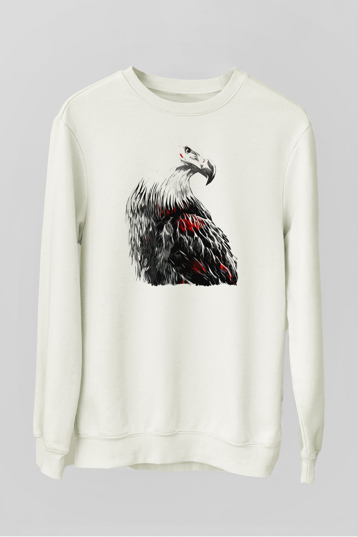 Kartal Beyaz Unisex Sweatshirt