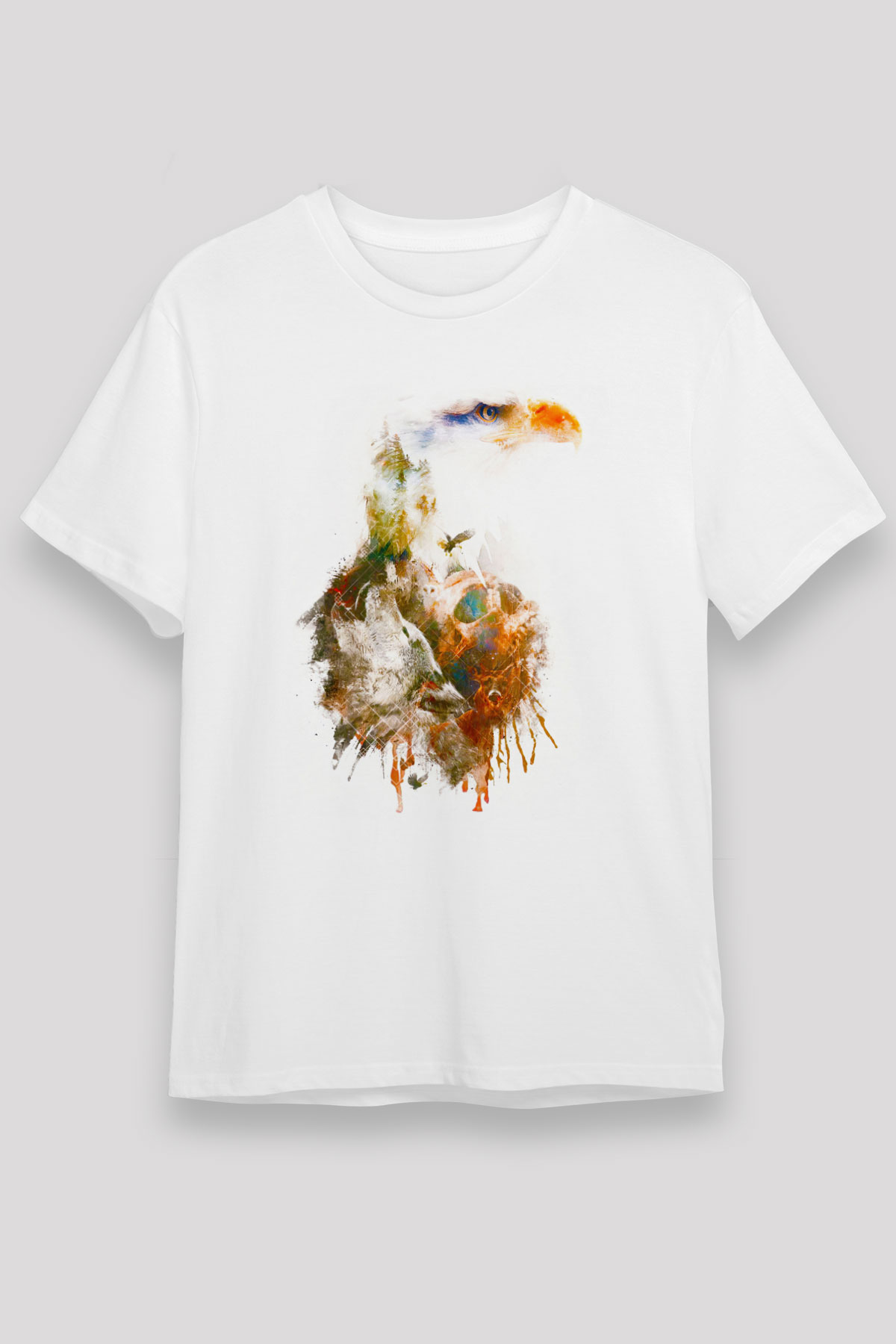 Kartal Beyaz Unisex Tişört T-Shirt - TişörtFabrikası