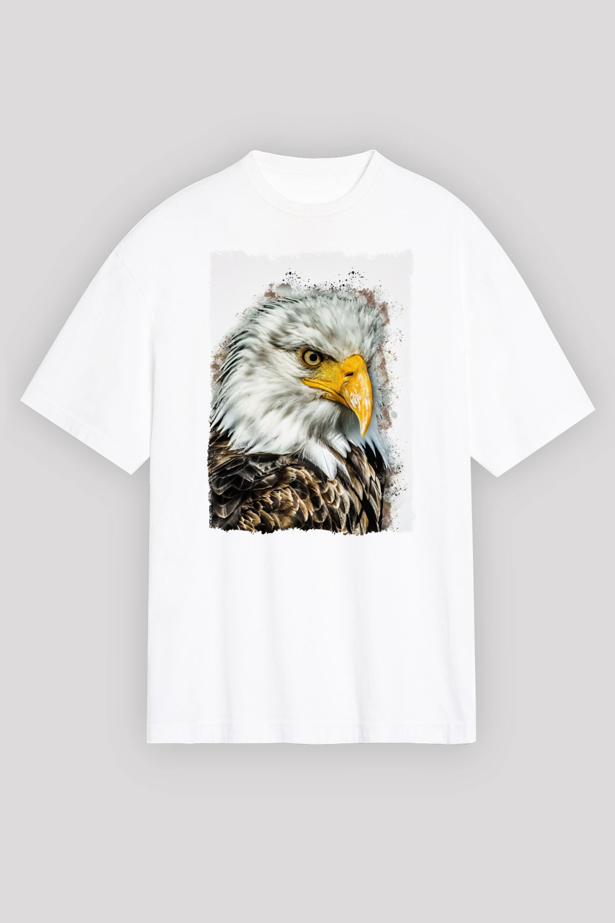 Kartal Beyaz Oversize Tişört Oversize T-shirt - TişörtFabrikası