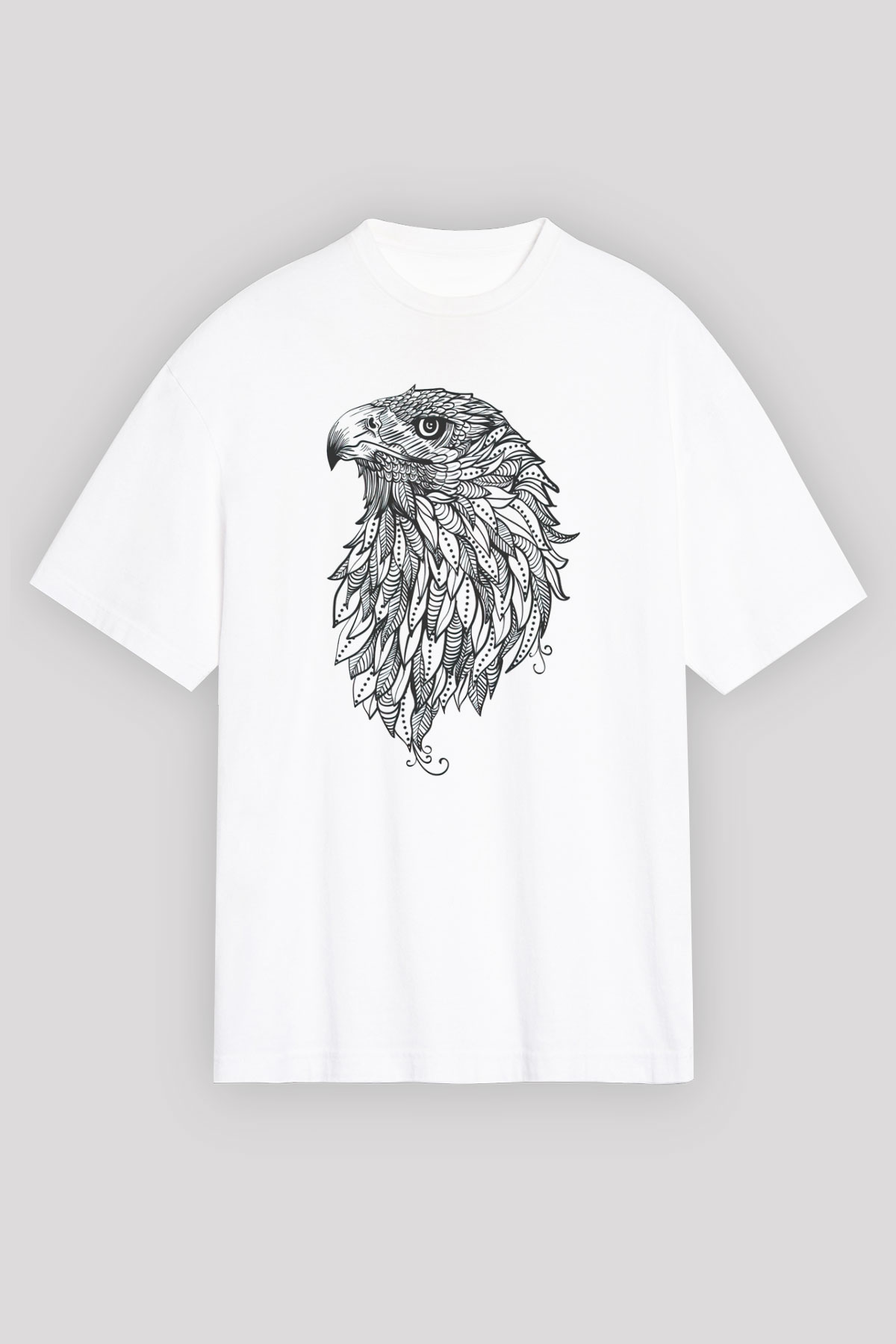Kartal Beyaz Oversize Tişört Oversize T-shirt - TişörtFabrikası