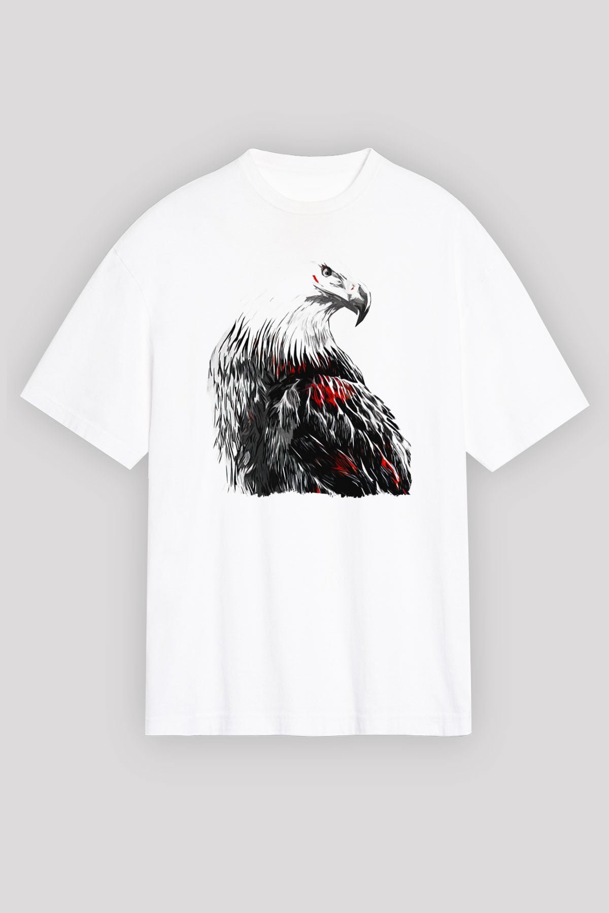 Kartal Beyaz Oversize Tişört Oversize T-shirt - TişörtFabrikası