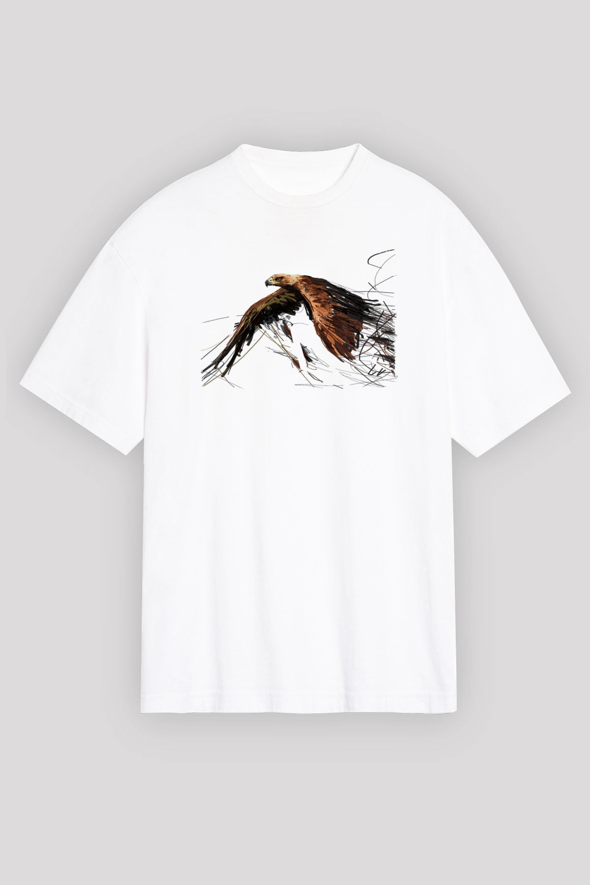 Kartal Beyaz Oversize Tişört Oversize T-shirt - TişörtFabrikası