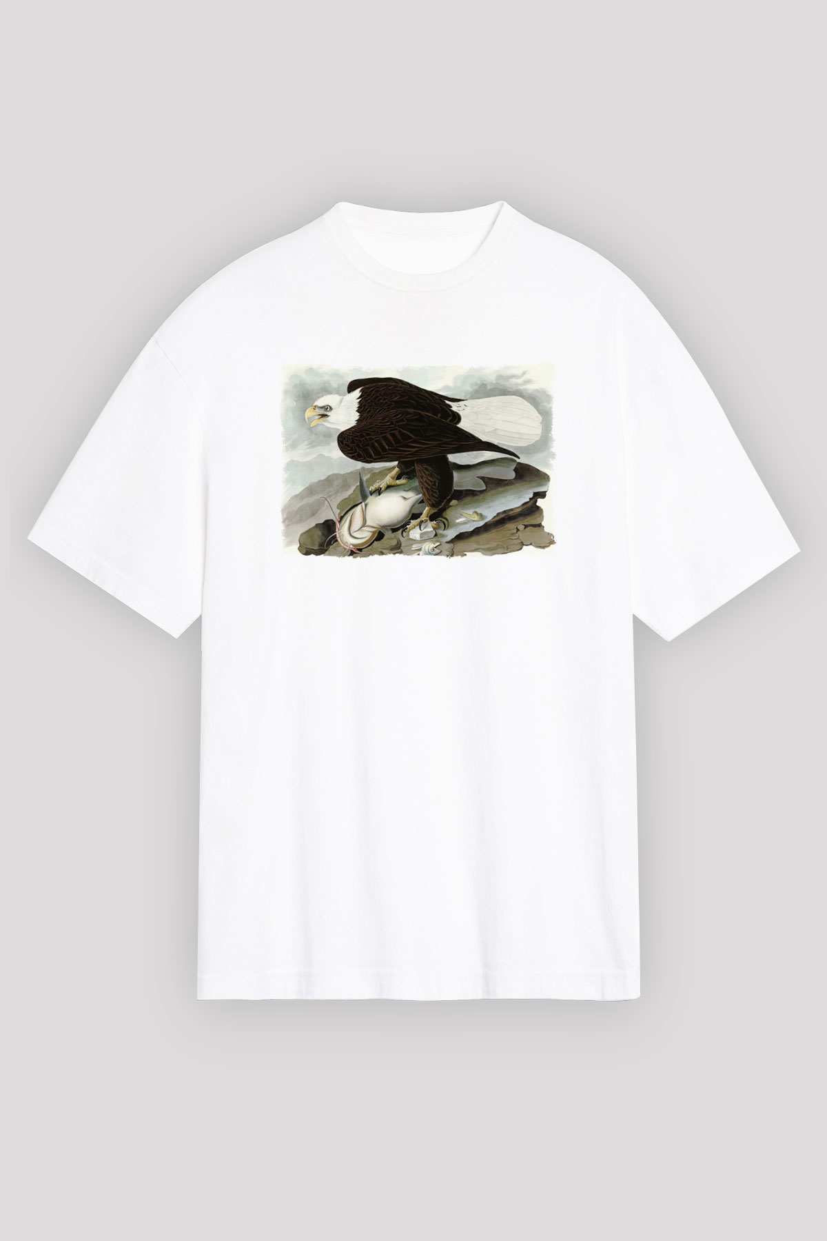 Kartal Beyaz Oversize Tişört Oversize T-shirt - TişörtFabrikası