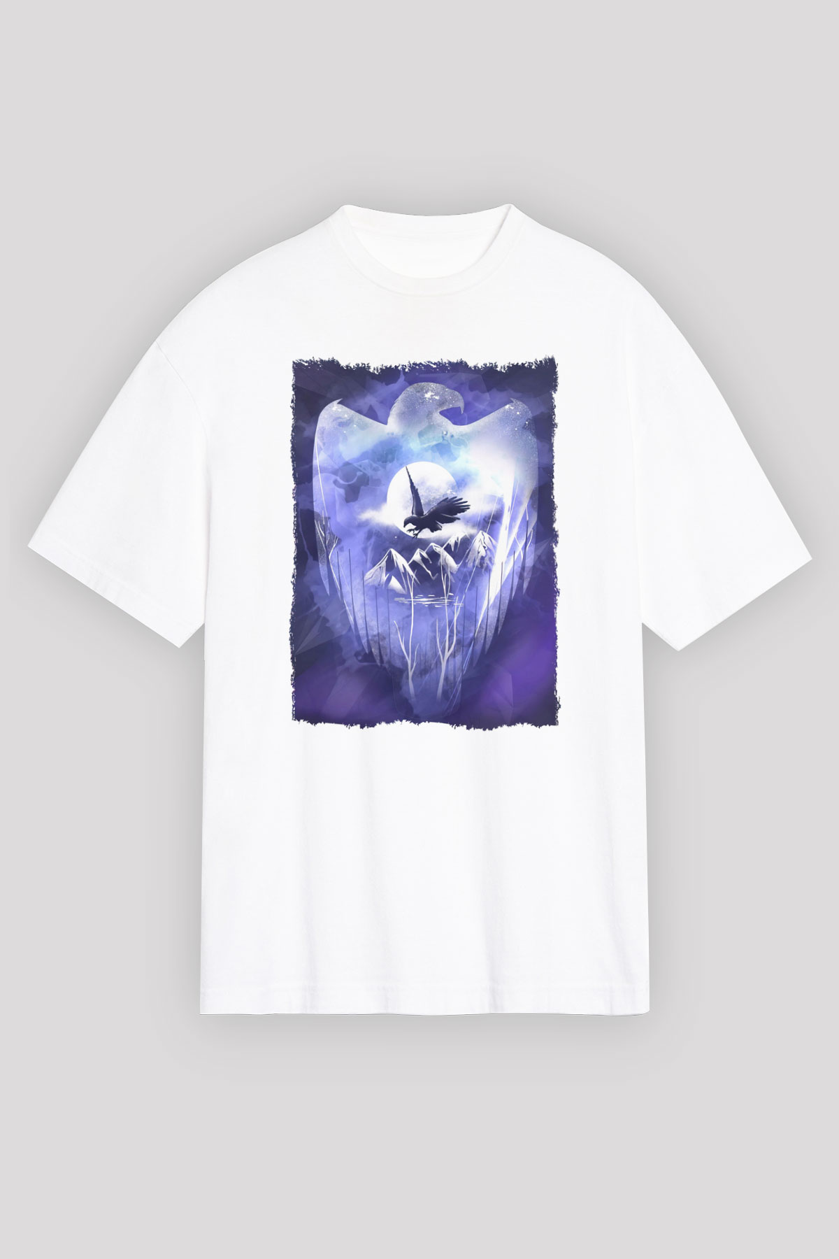Kartal Beyaz Oversize Tişört Oversize T-shirt - TişörtFabrikası