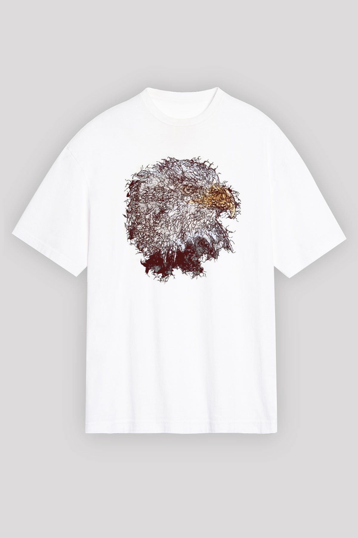 Kartal Beyaz Oversize Tişört Oversize T-shirt - TişörtFabrikası