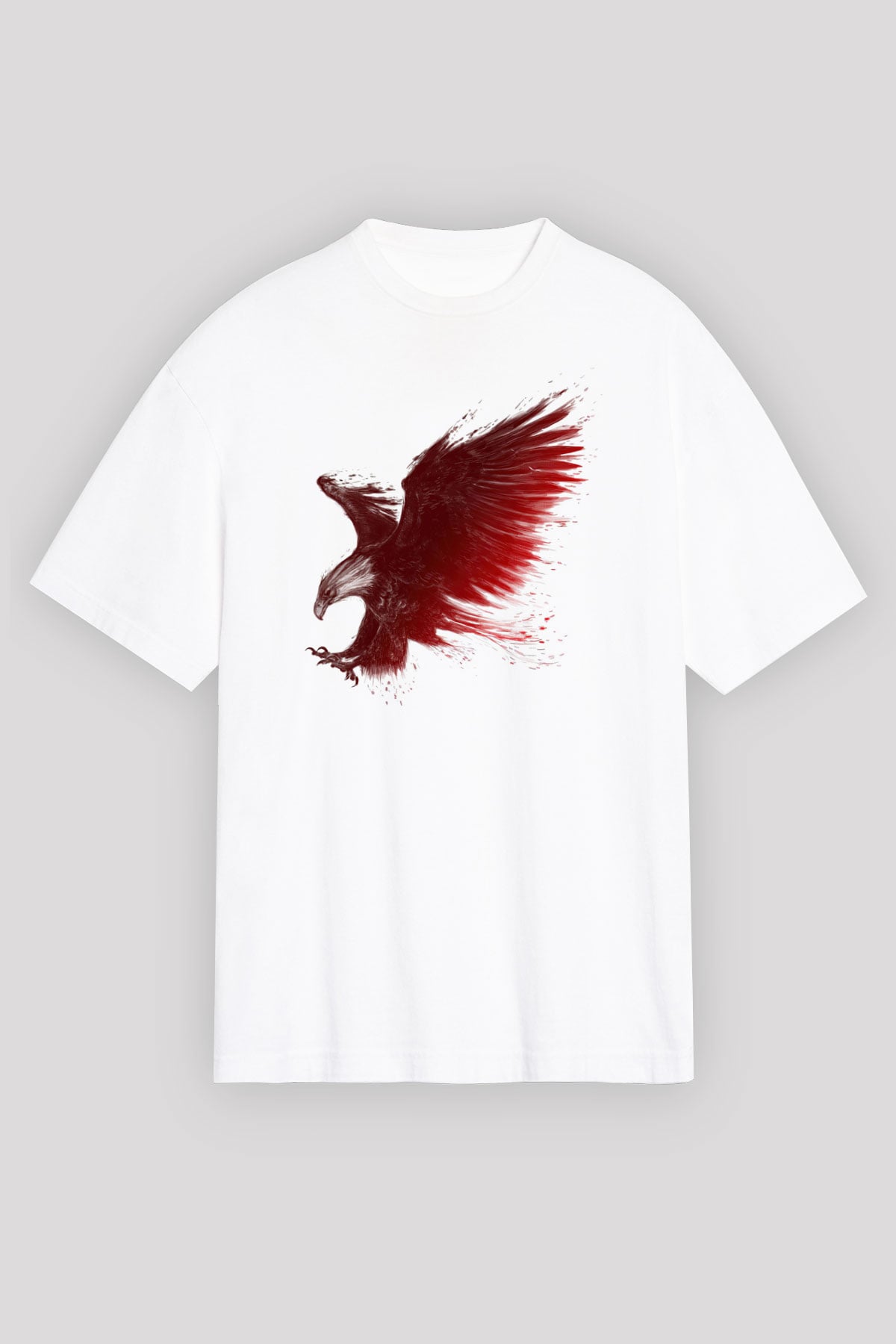 Kartal Beyaz Oversize Tişört Oversize T-shirt - TişörtFabrikası