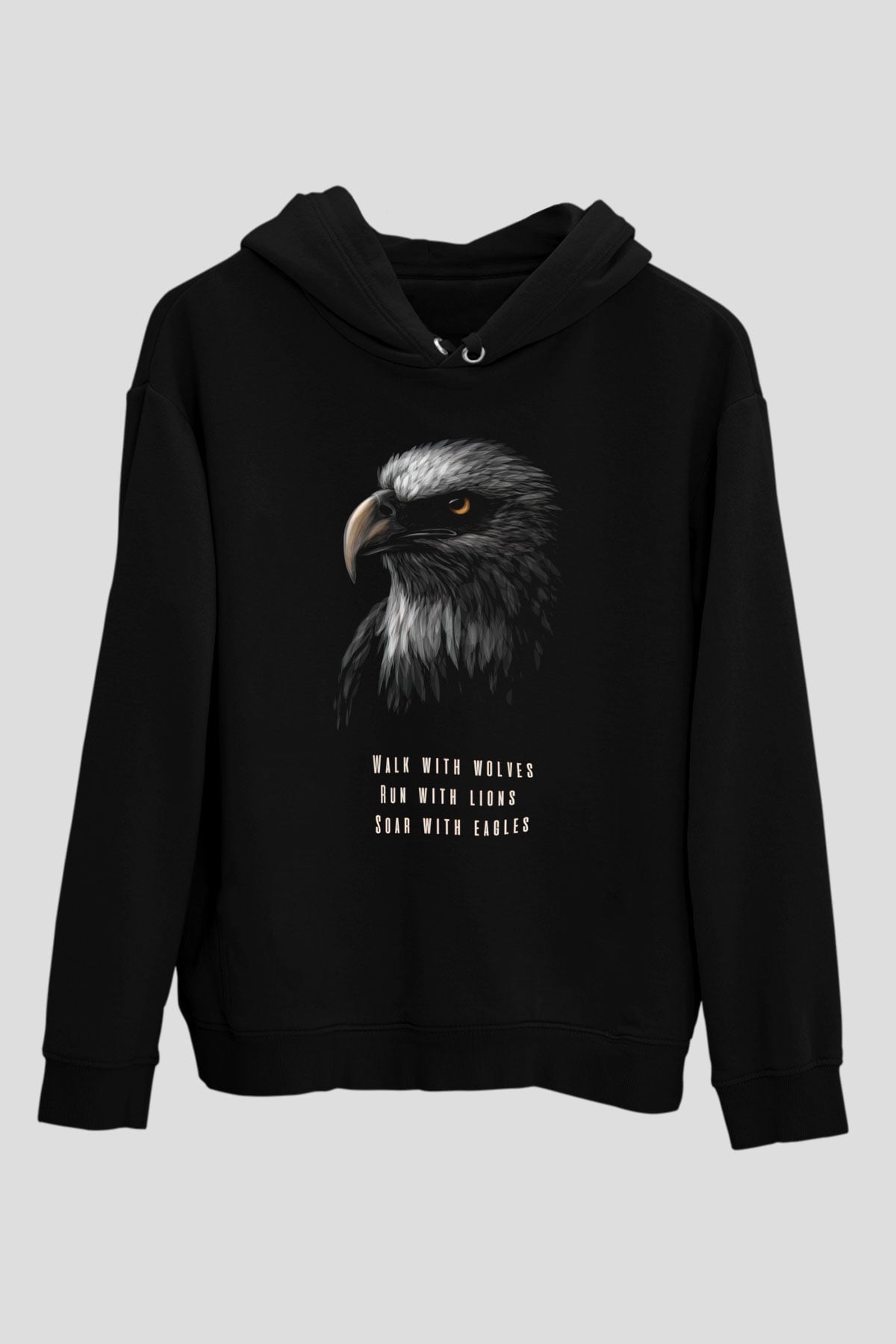 Kartal Siyah Unisex Hoodie