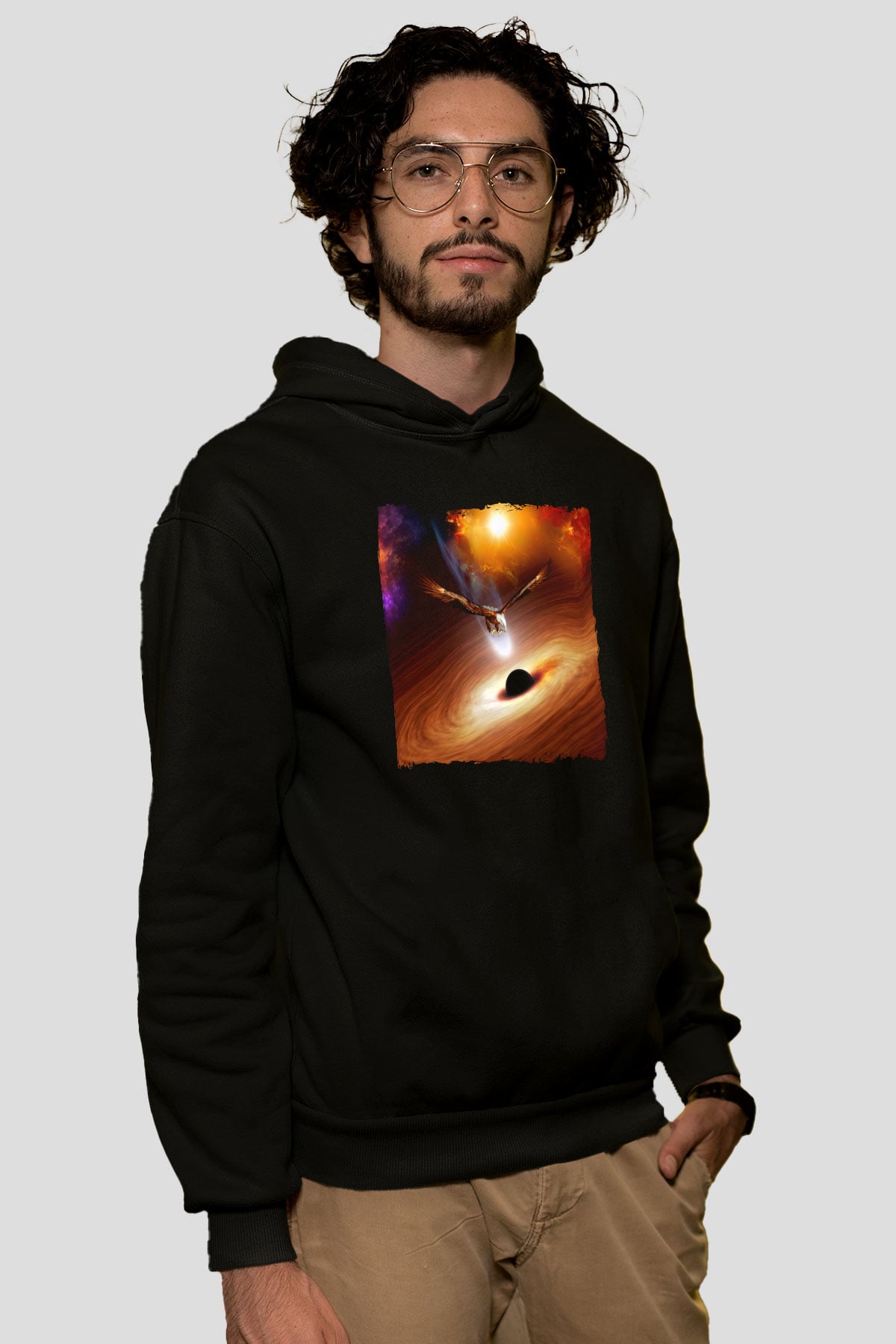 Kartal Siyah Unisex Hoodie