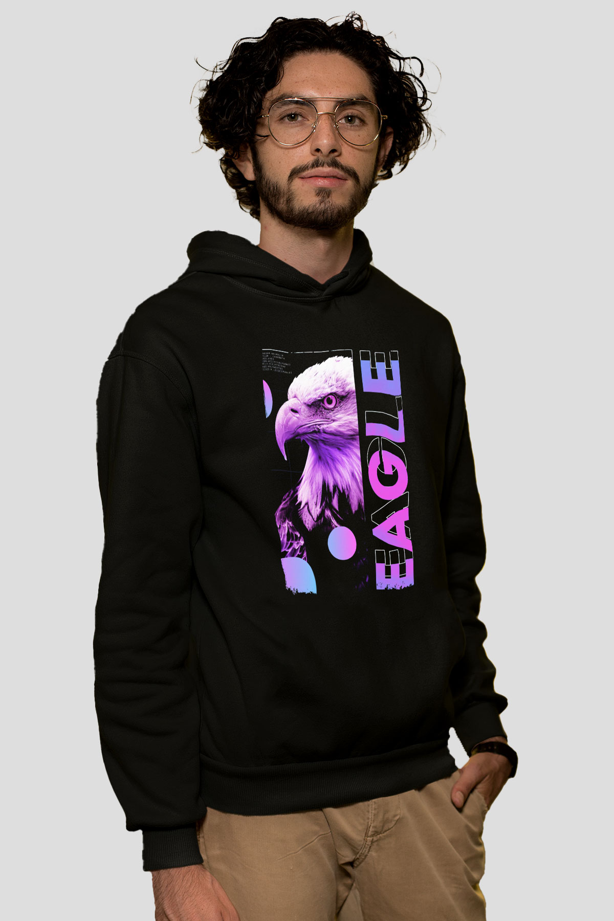 Kartal Siyah Unisex Hoodie